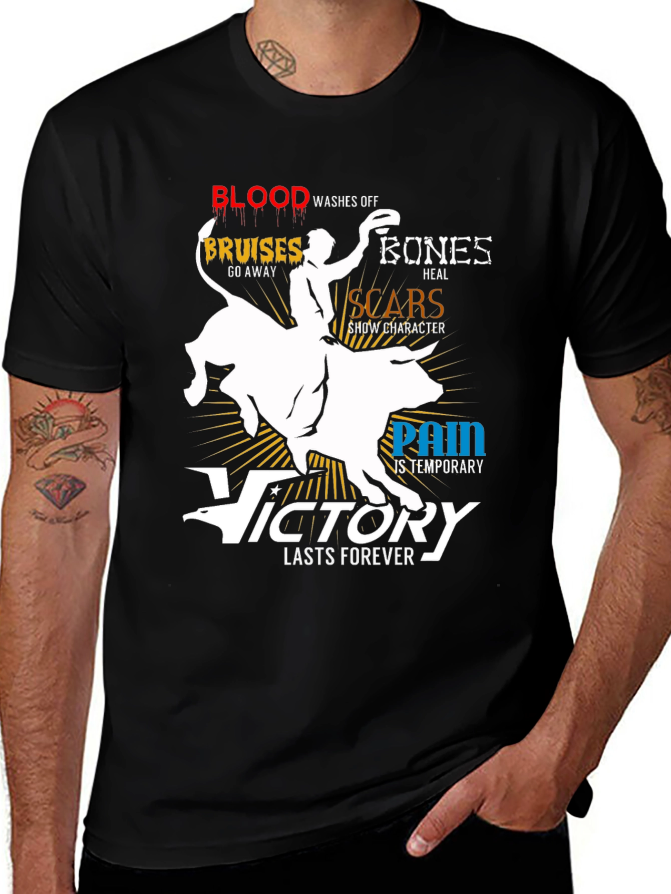 Rodeo Victory T-Shirt Bull Rider Graphic Tee