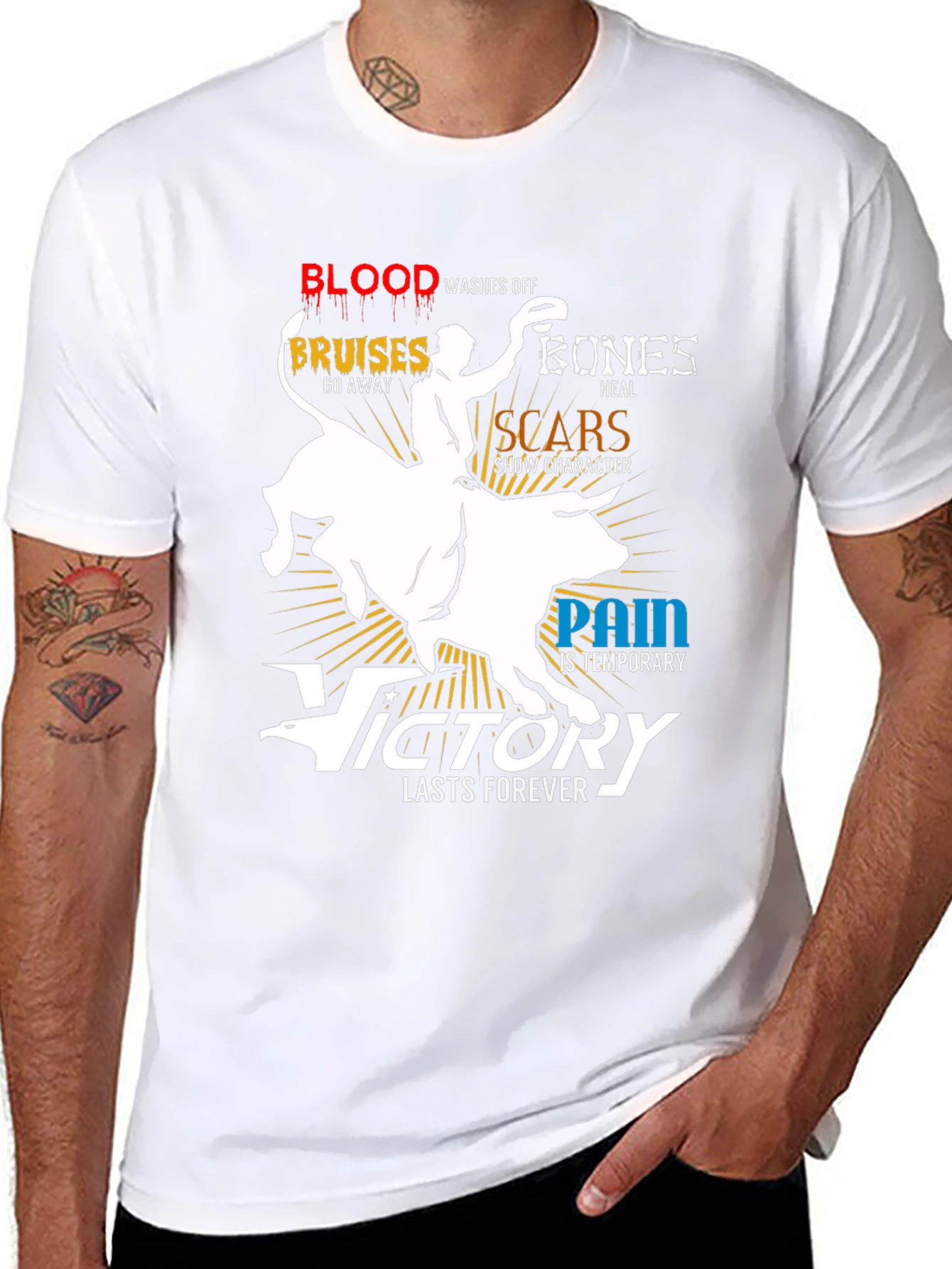Rodeo Victory T-Shirt Bull Rider Graphic Tee