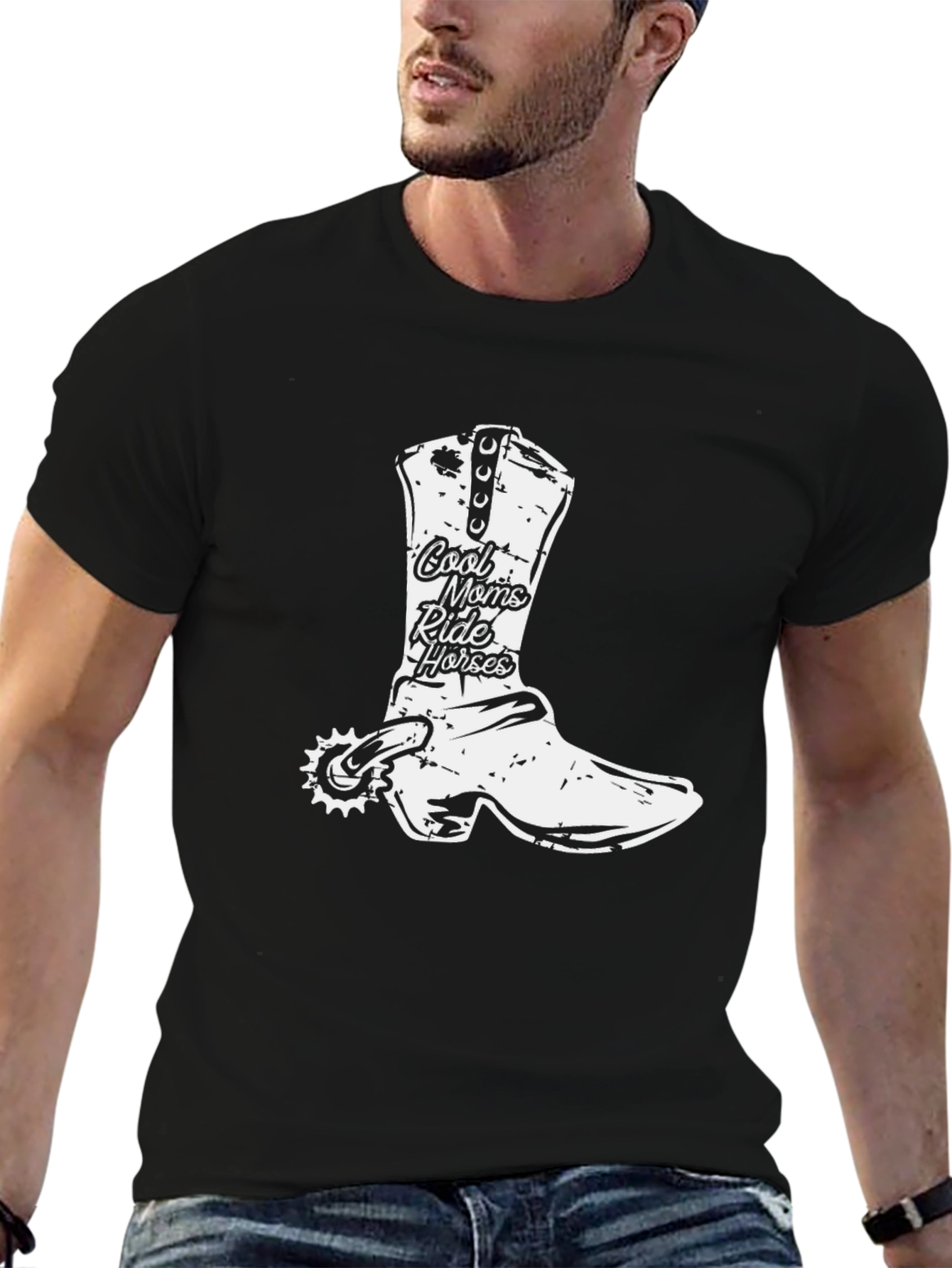 Cool Moms Ride Horses Cowboy Boot T-Shirt
