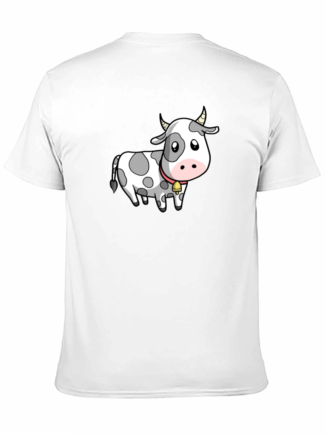 Cow Cartoon Graphic Tee - Black Cotton Blend