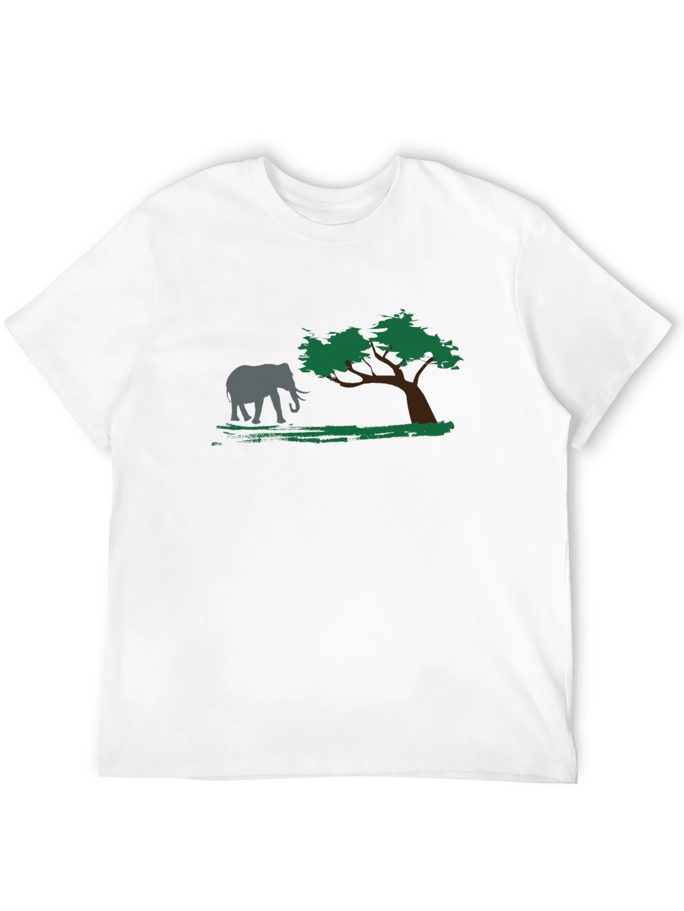 Elephant & Tree Graphic Black T-Shirt