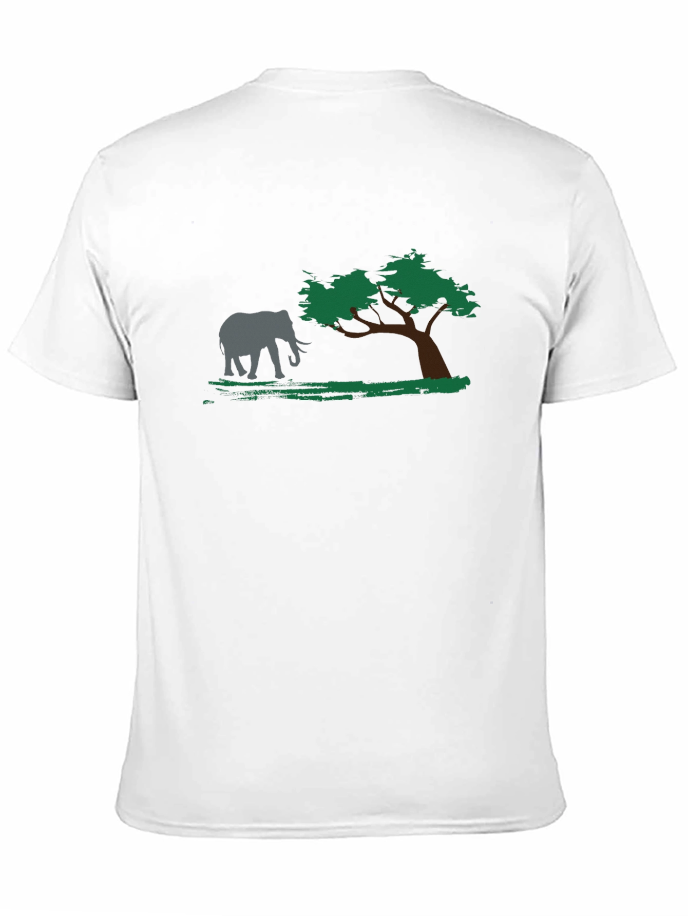 Elephant & Tree Graphic Black T-Shirt