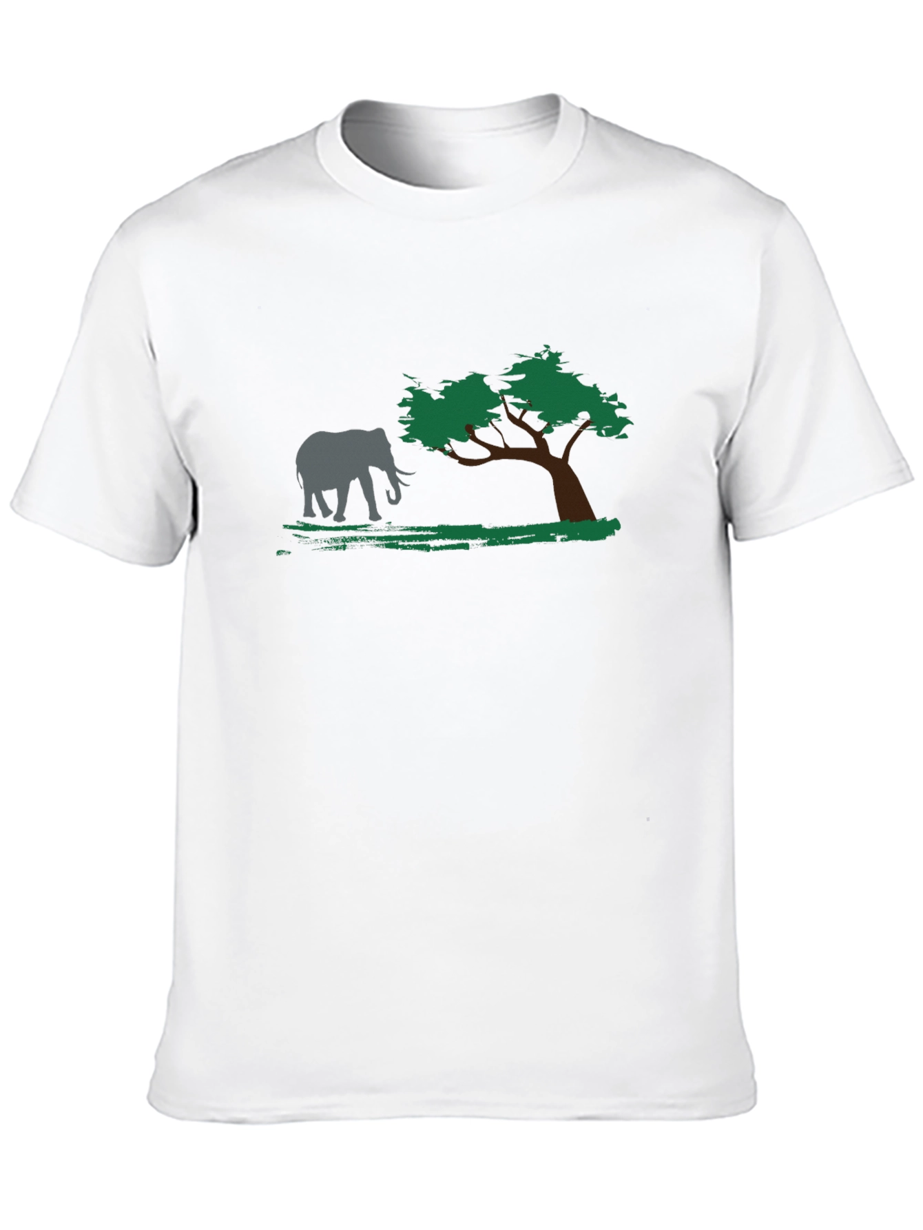 Elephant & Tree Graphic Black T-Shirt