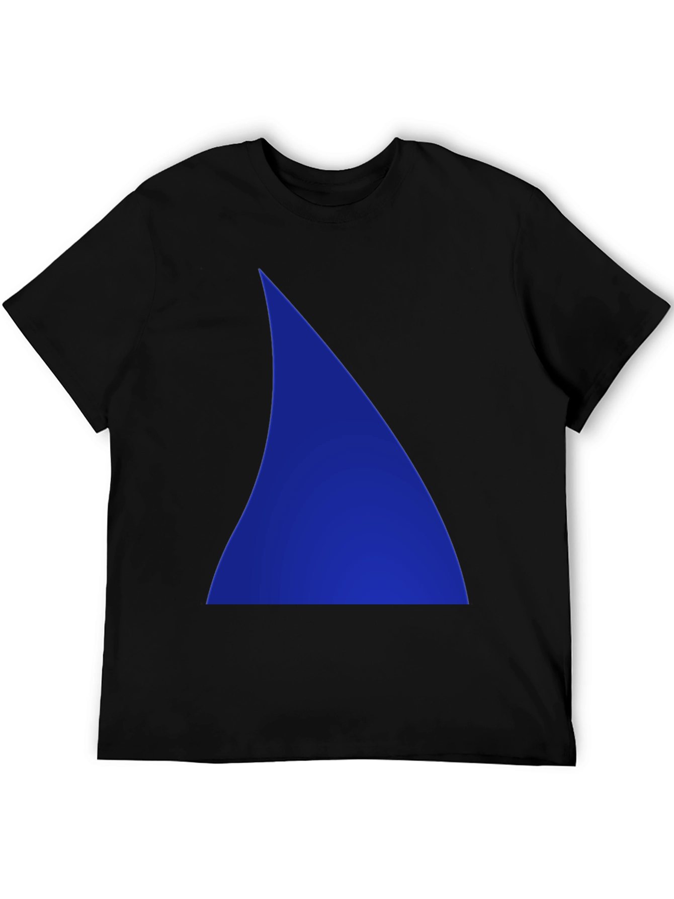 Bold Blue Triangle Graphic Black T-Shirt