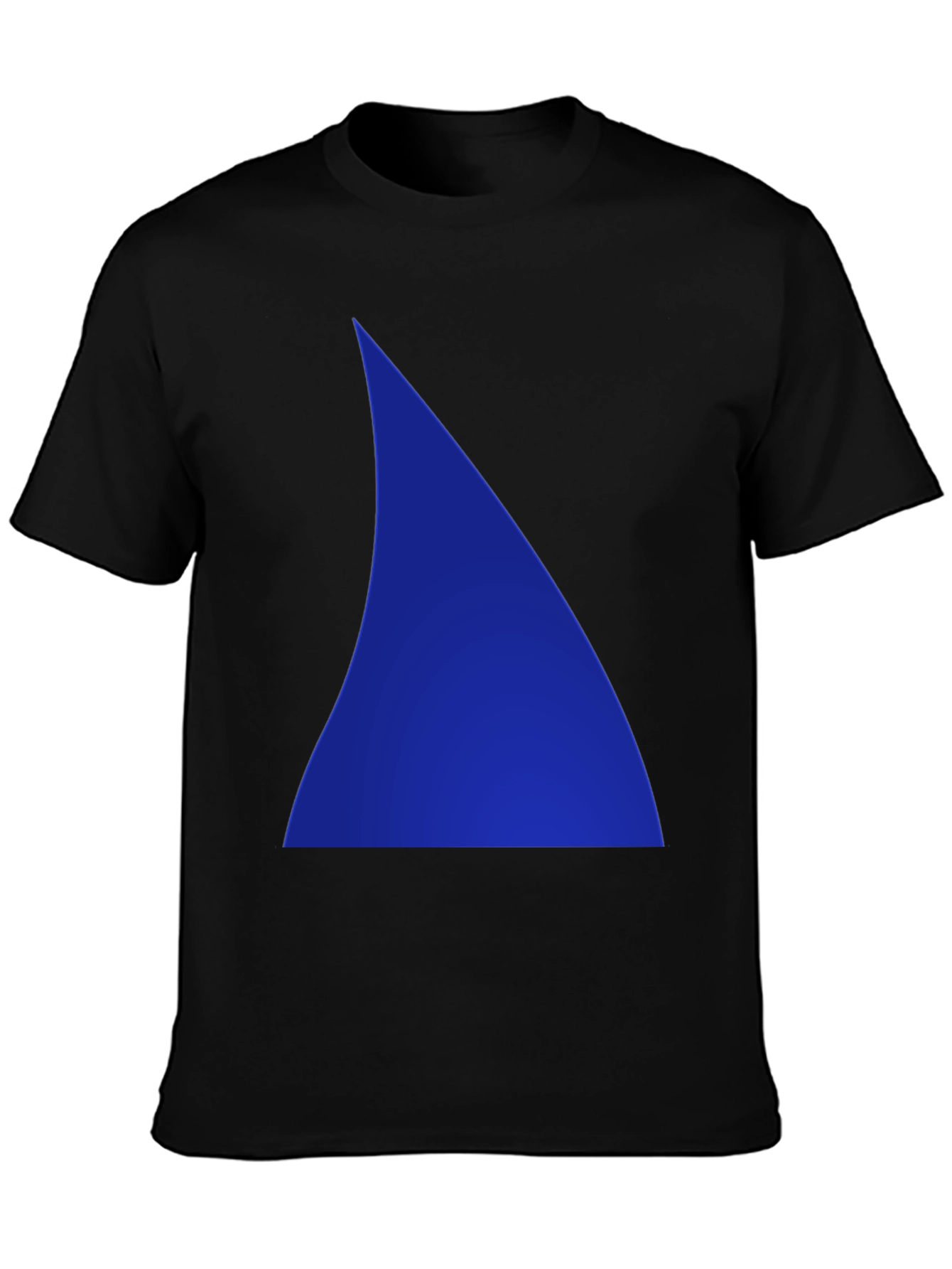Bold Blue Triangle Graphic Black T-Shirt