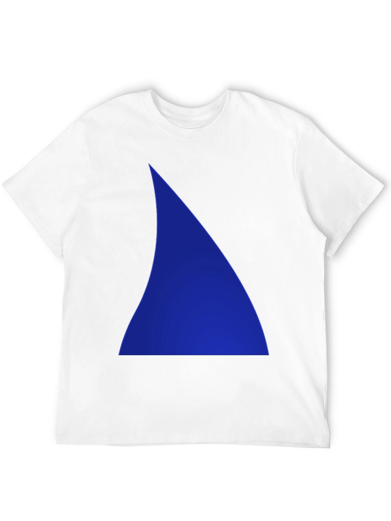 Bold Blue Triangle Graphic Black T-Shirt