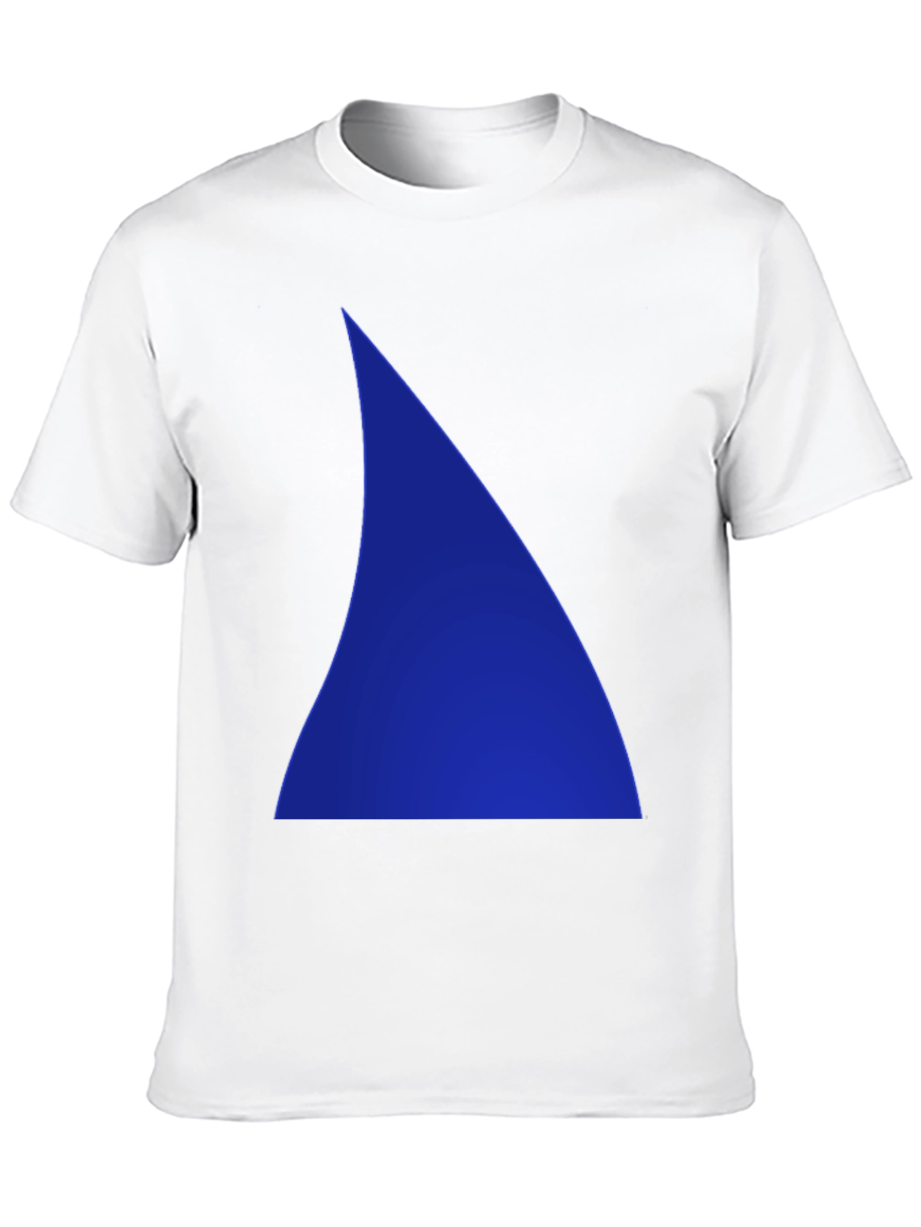Bold Blue Triangle Graphic Black T-Shirt