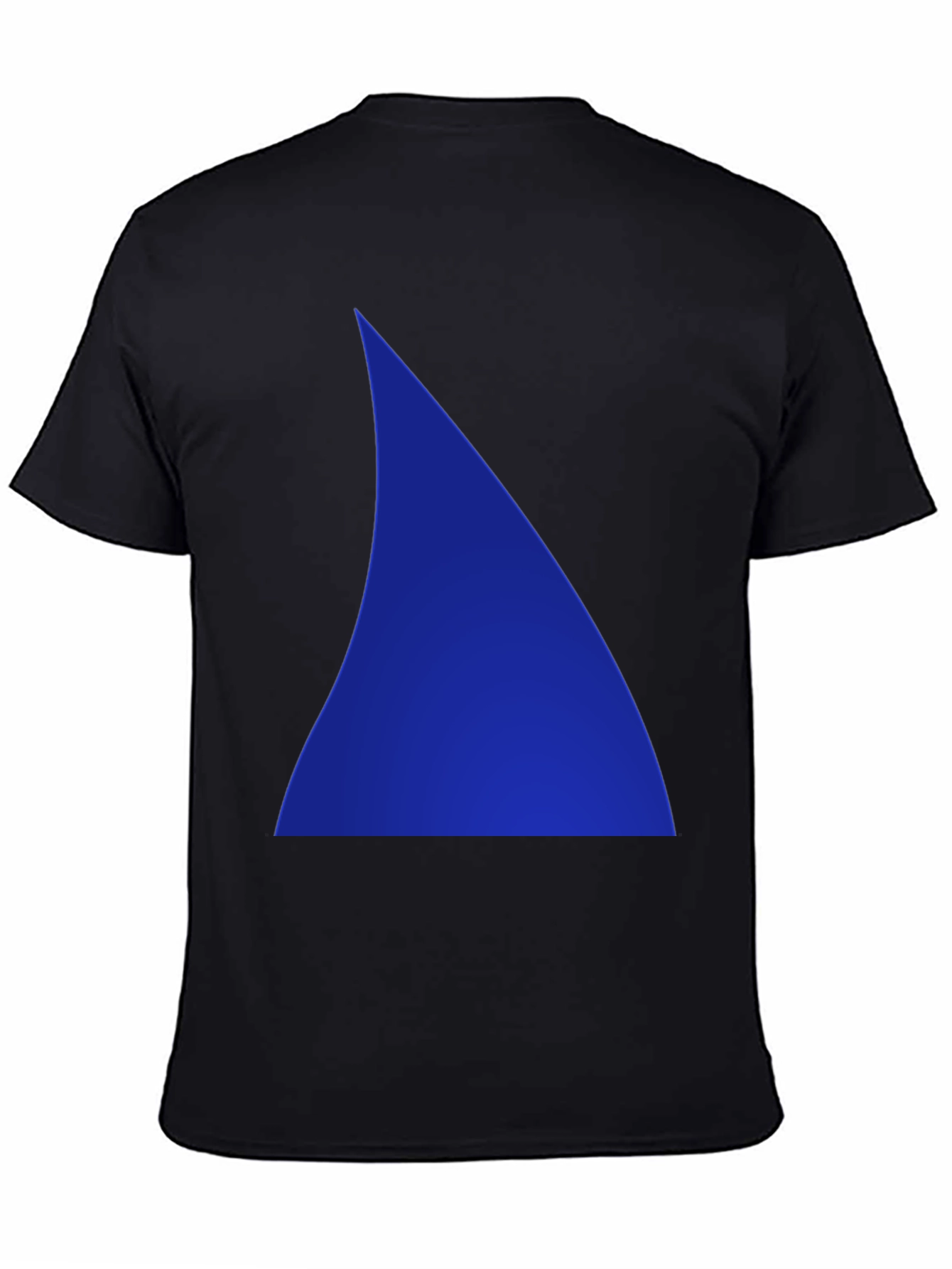 Bold Blue Triangle Graphic Black T-Shirt