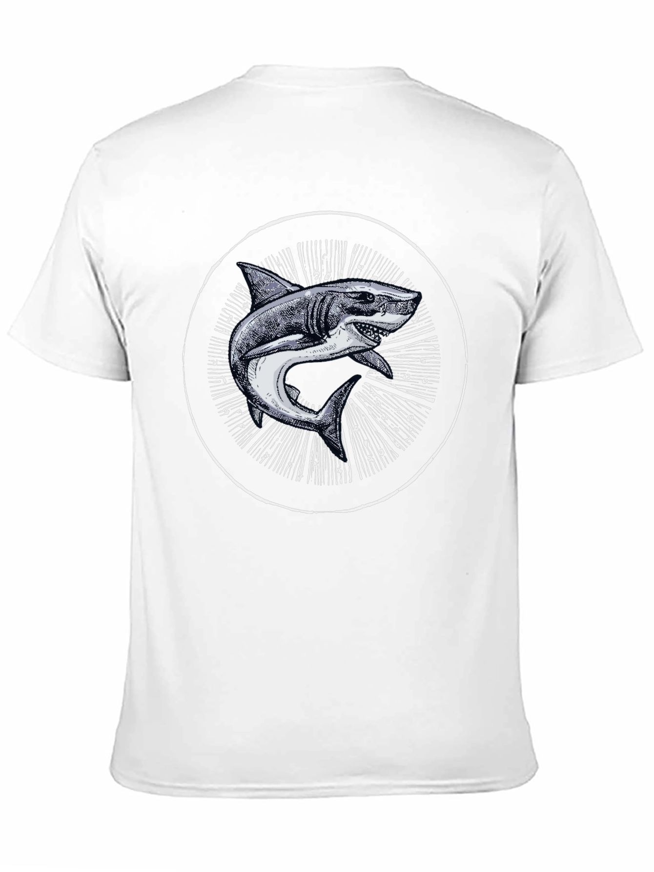 Shark Graphic Print Black T-Shirt