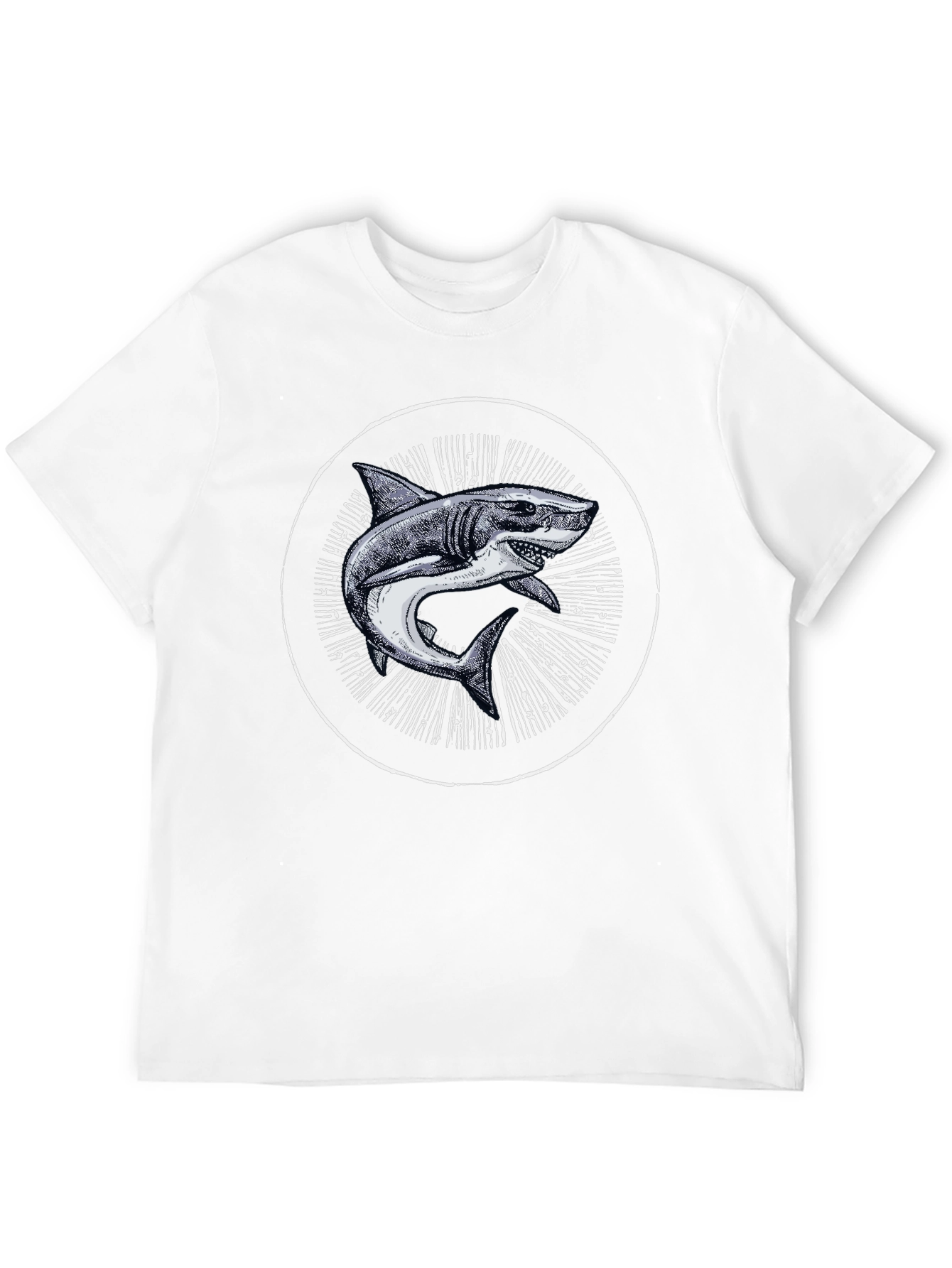 Shark Graphic Print Black T-Shirt