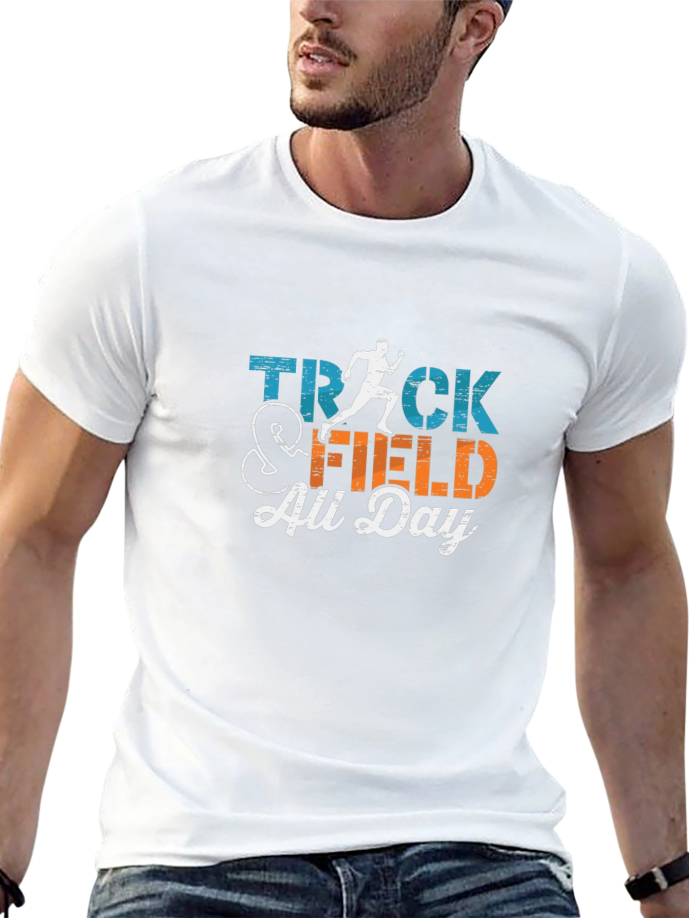 Track & Field All Day Black Graphic T-Shirt