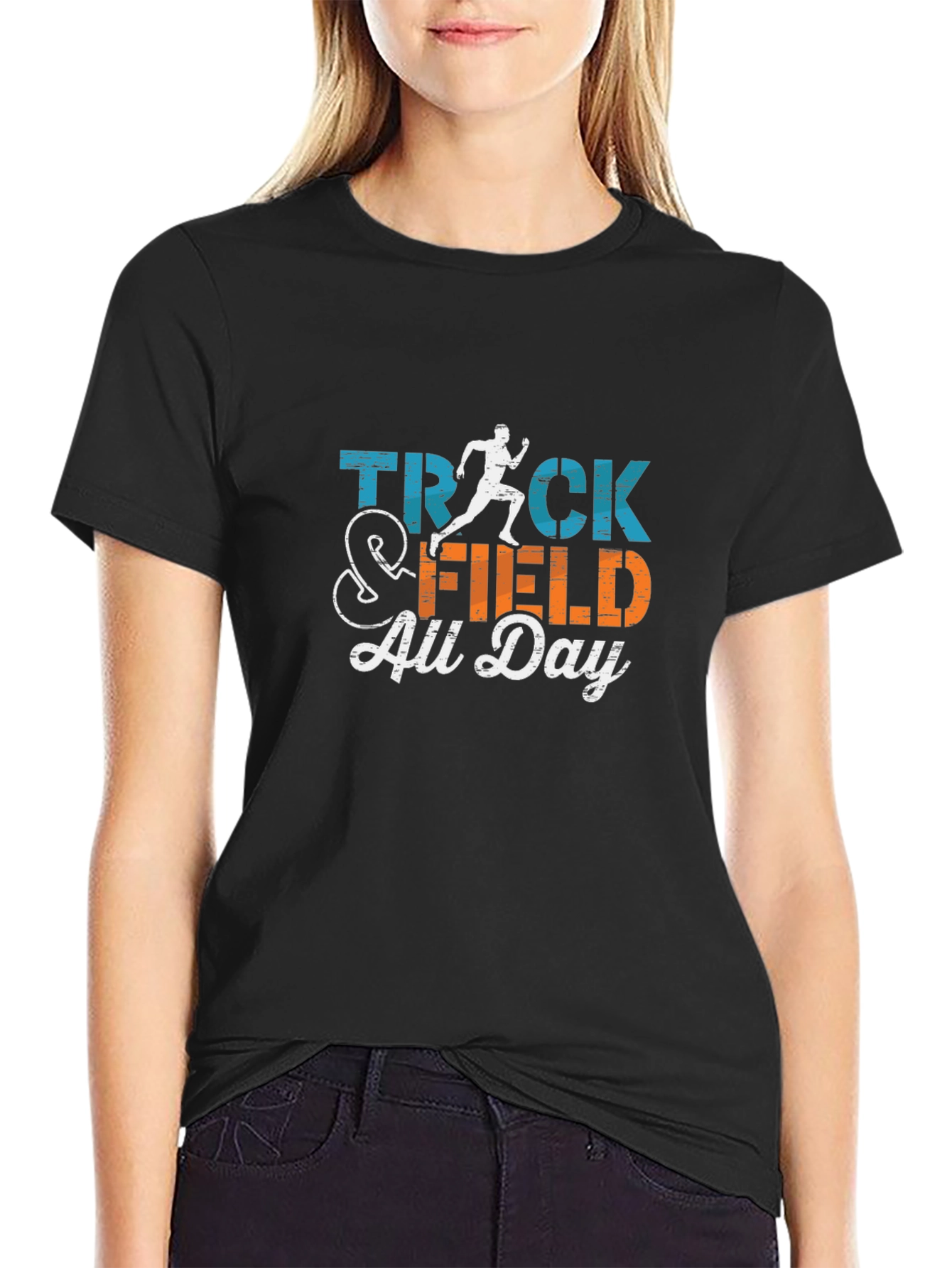 Track & Field All Day Black Graphic T-Shirt