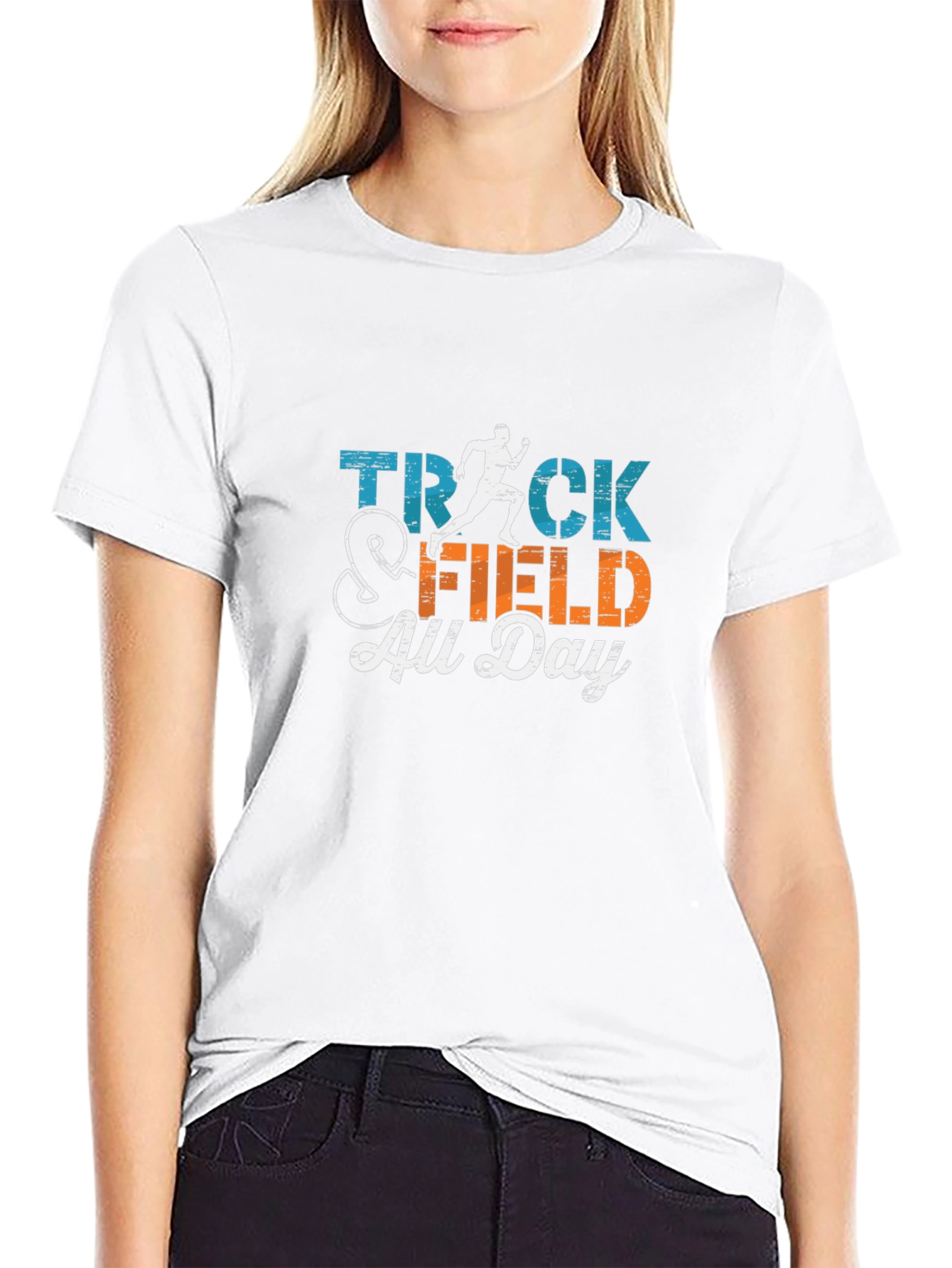 Track & Field All Day Black Graphic T-Shirt