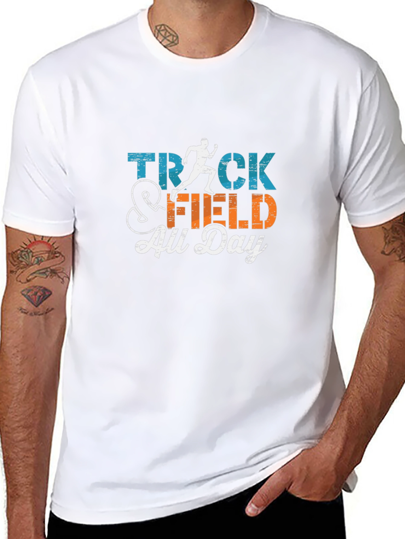 Track & Field All Day Black Graphic T-Shirt