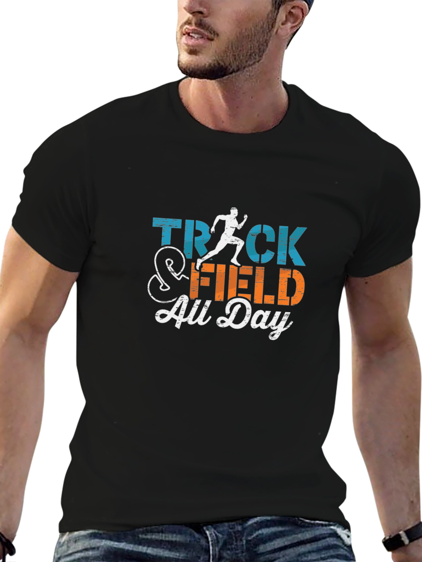 Track & Field All Day Black Graphic T-Shirt