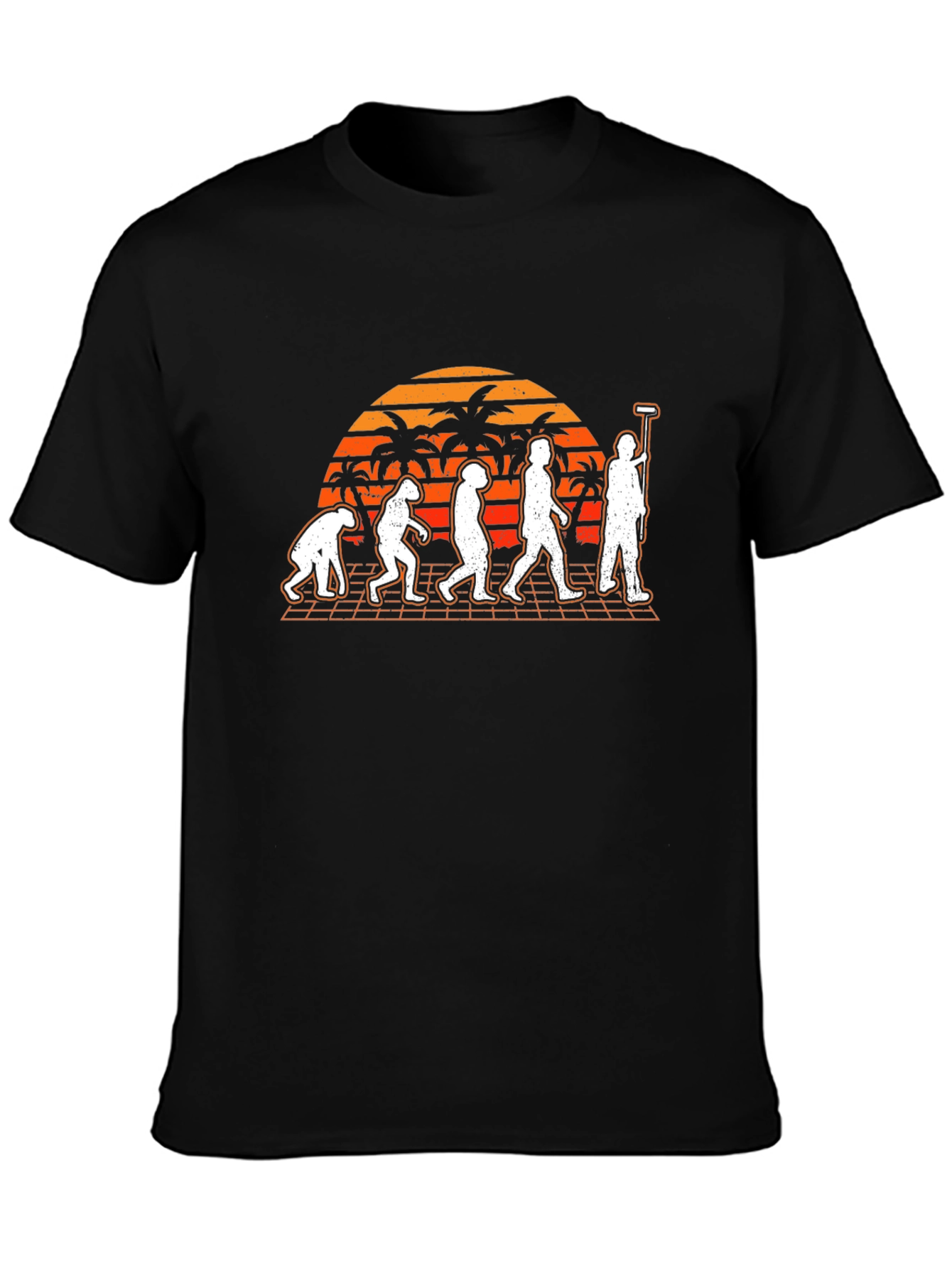 Curling Evolution Graphic Tee - Black Cotton T-Shirt