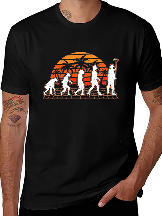 Curling Evolution Graphic Tee - Black Cotton T-Shirt