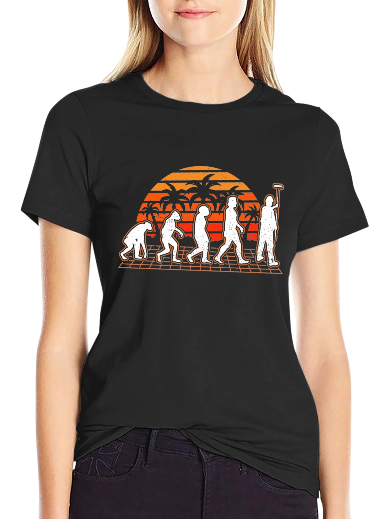 Curling Evolution Graphic Tee - Black Cotton T-Shirt