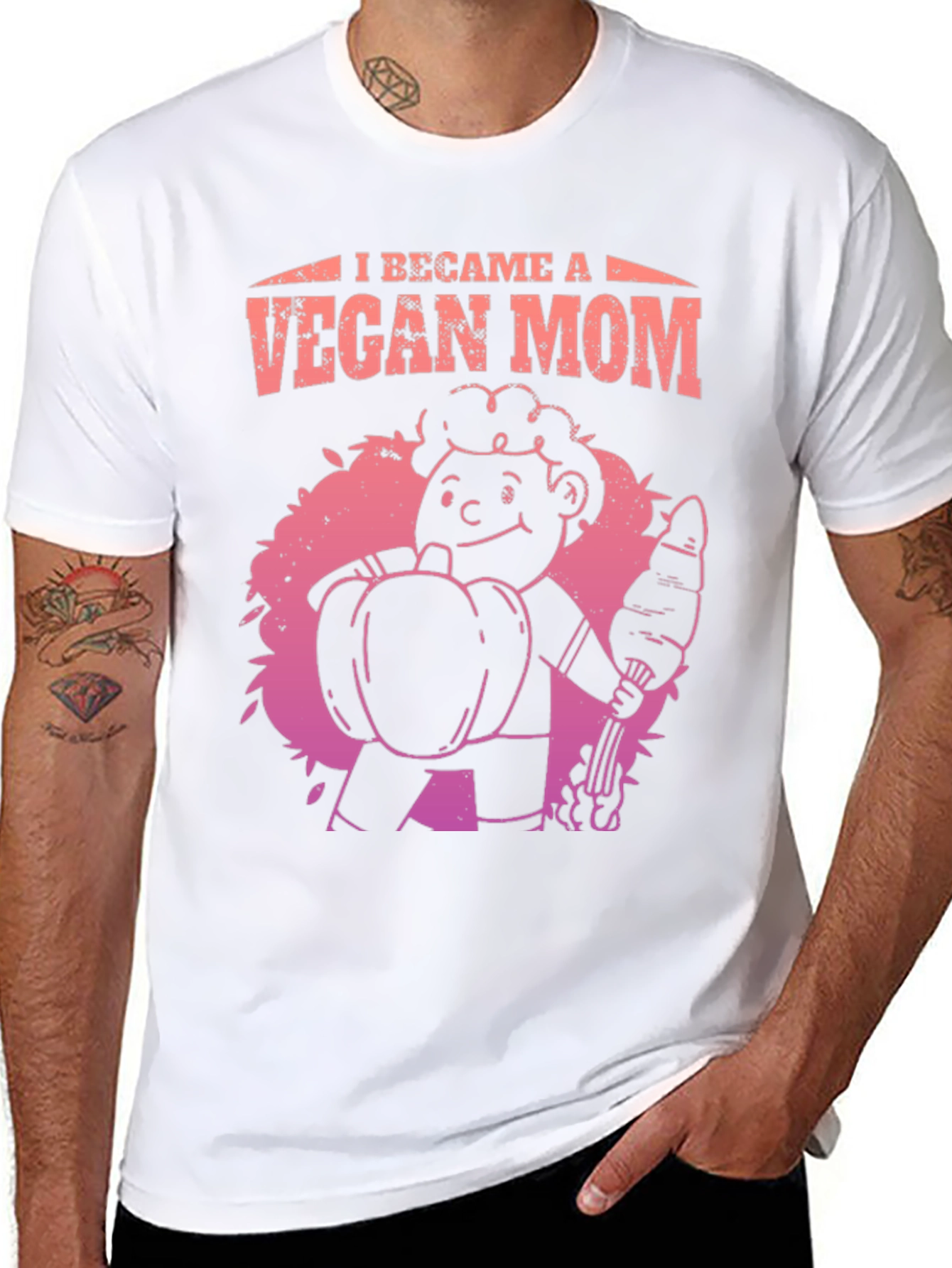 Vegan Mom Graphic Tee - Black Cotton Blend T-Shirt