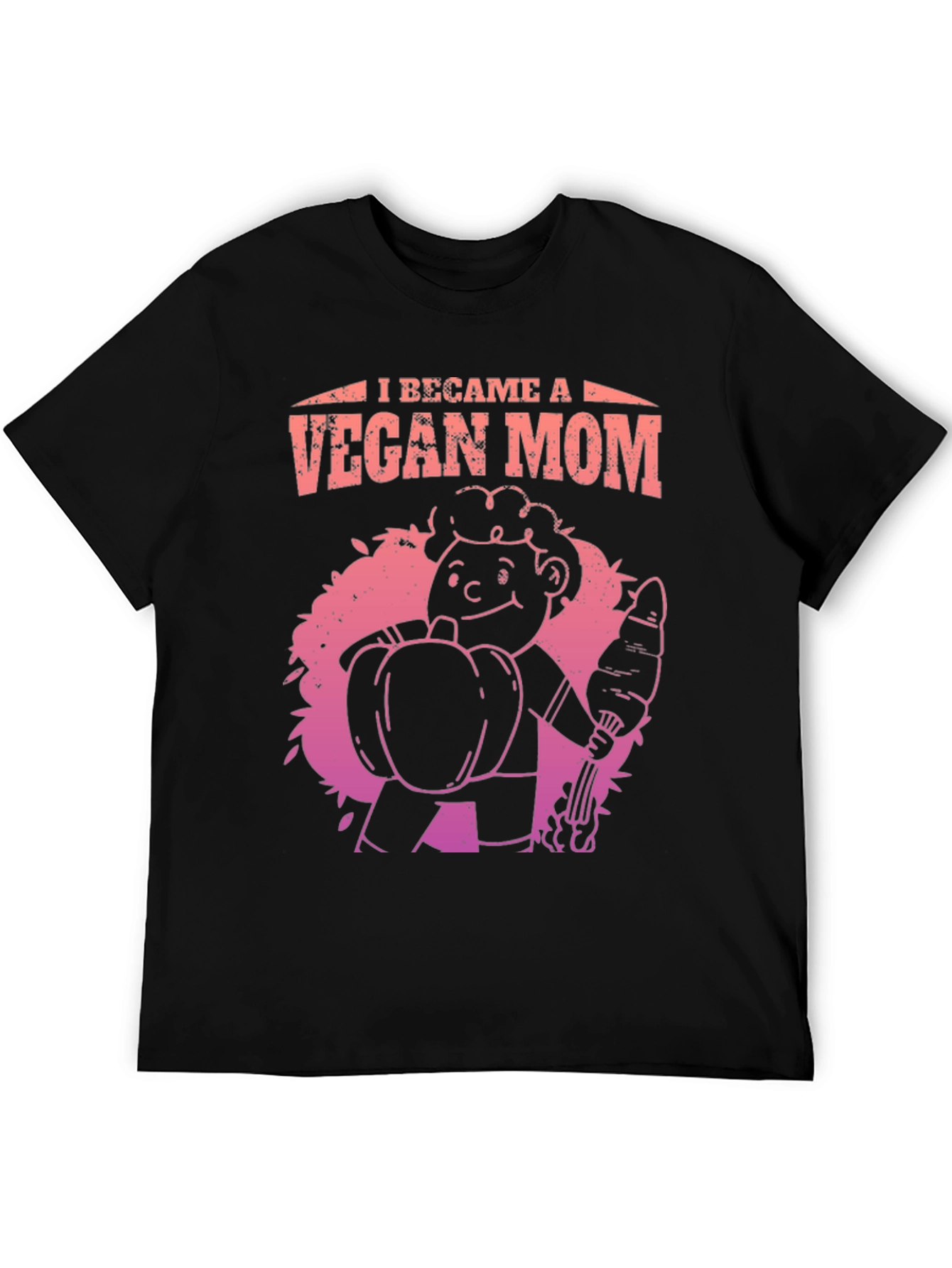 Vegan Mom Graphic Tee - Black Cotton Blend T-Shirt