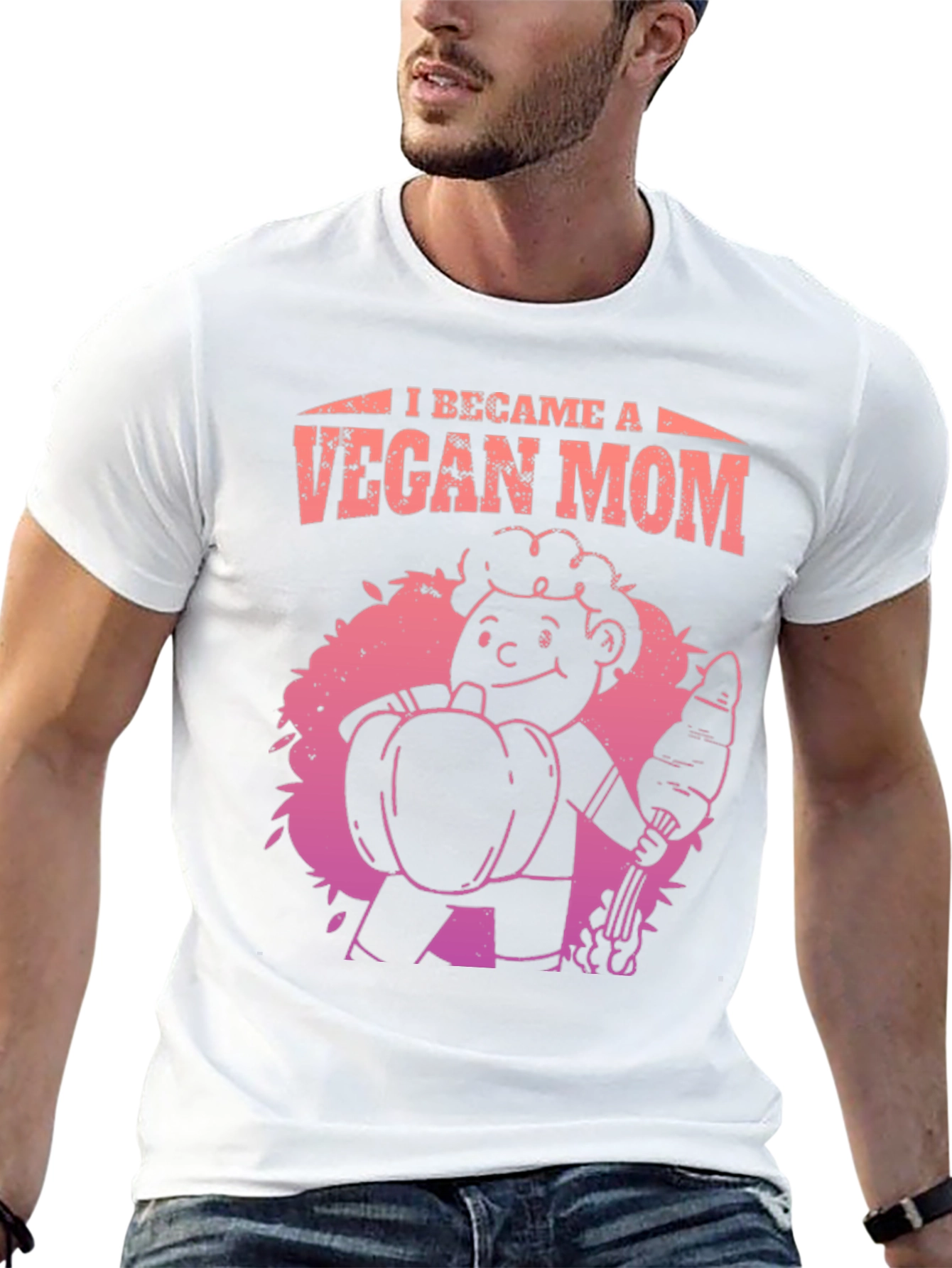 Vegan Mom Graphic Tee - Black Cotton Blend T-Shirt