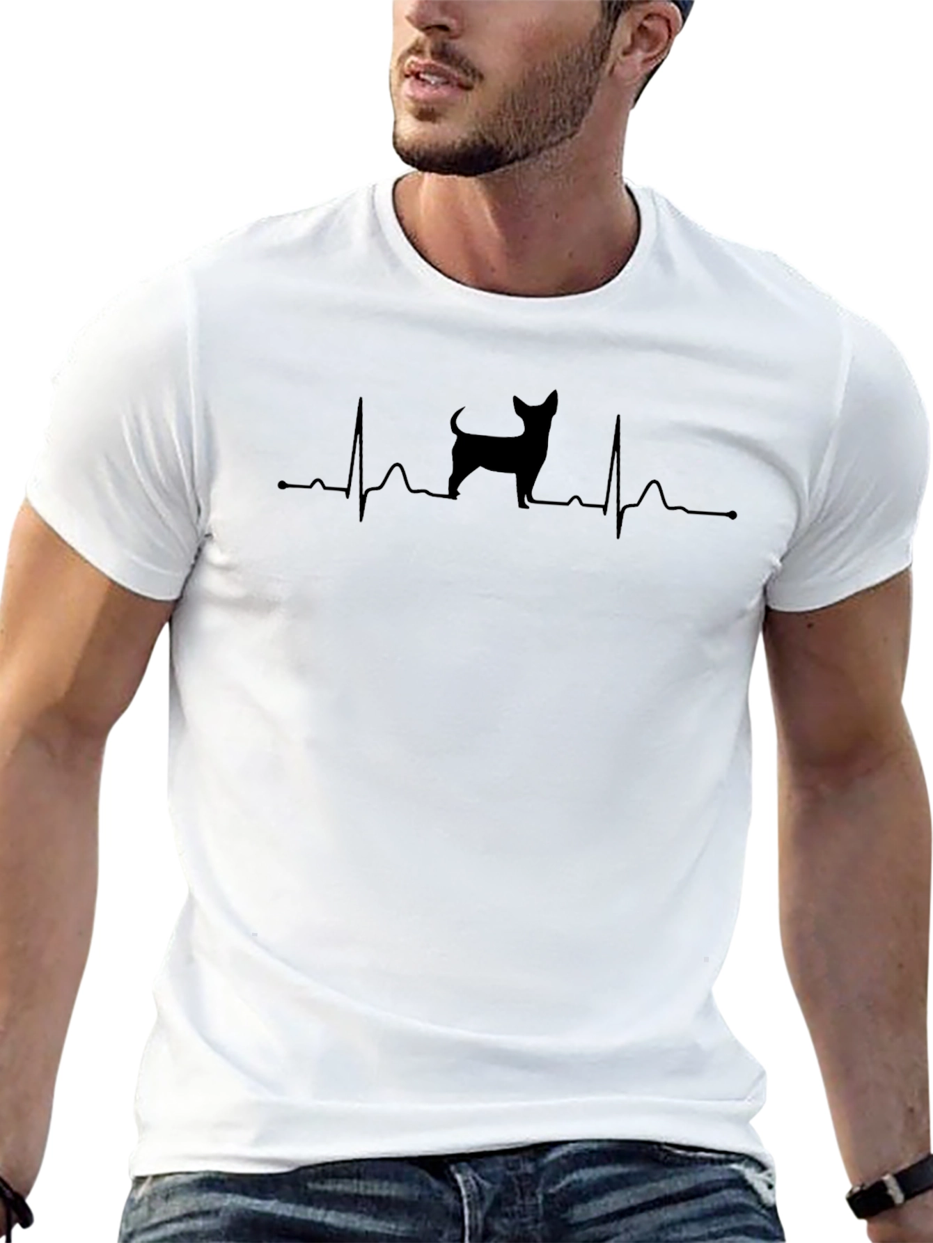 Chihuahua Heartbeat Graphic Tee - Dog Lover T-Shirt