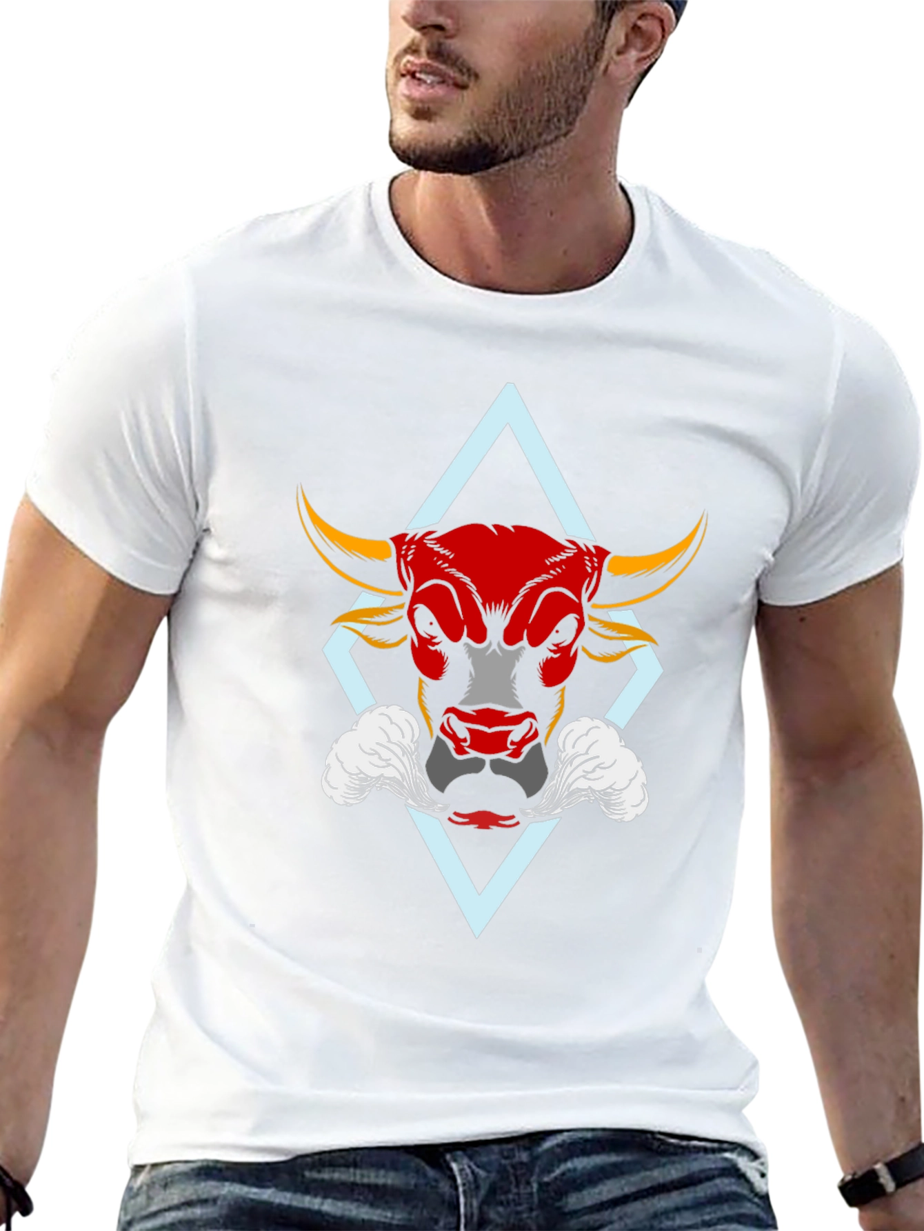 Bull Graphic Tee - Bold Red Bull Design