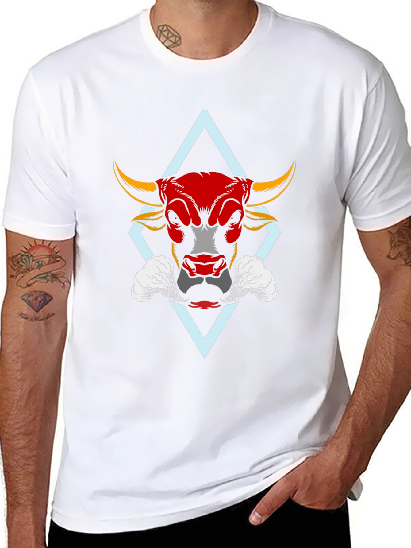 Bull Graphic Tee - Bold Red Bull Design