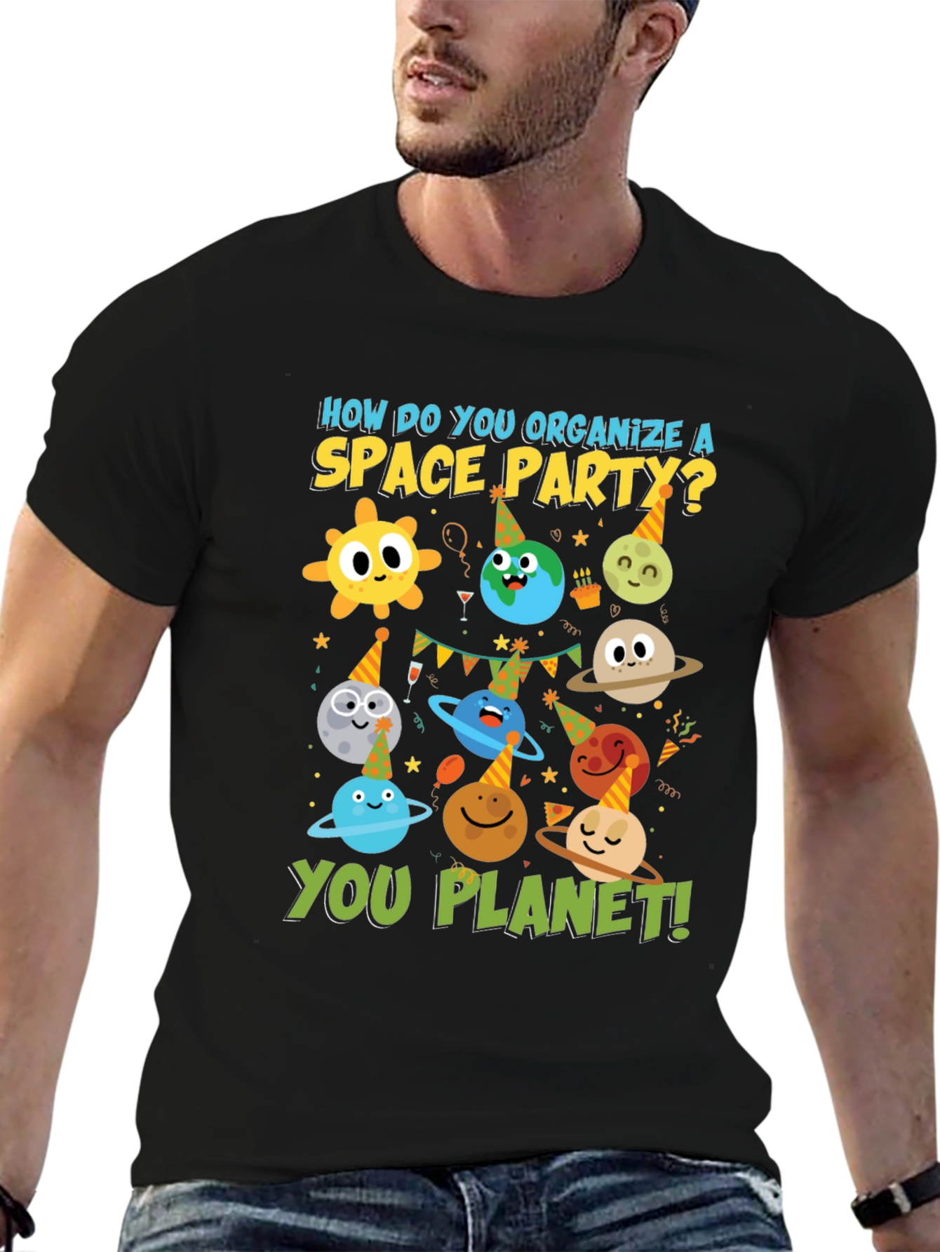 Space Party T-Shirt Funny Planets Tee