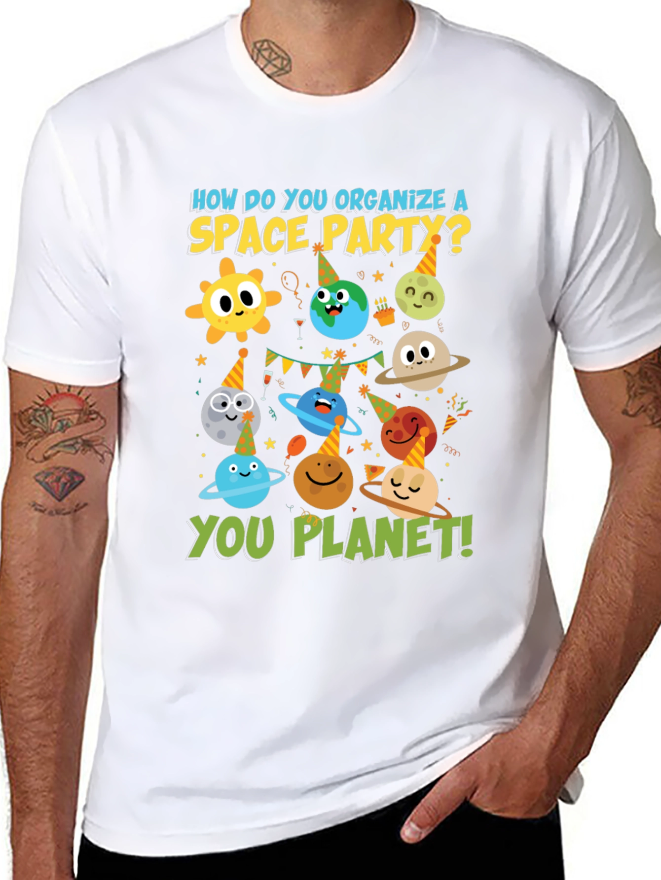 Space Party T-Shirt Funny Planets Tee