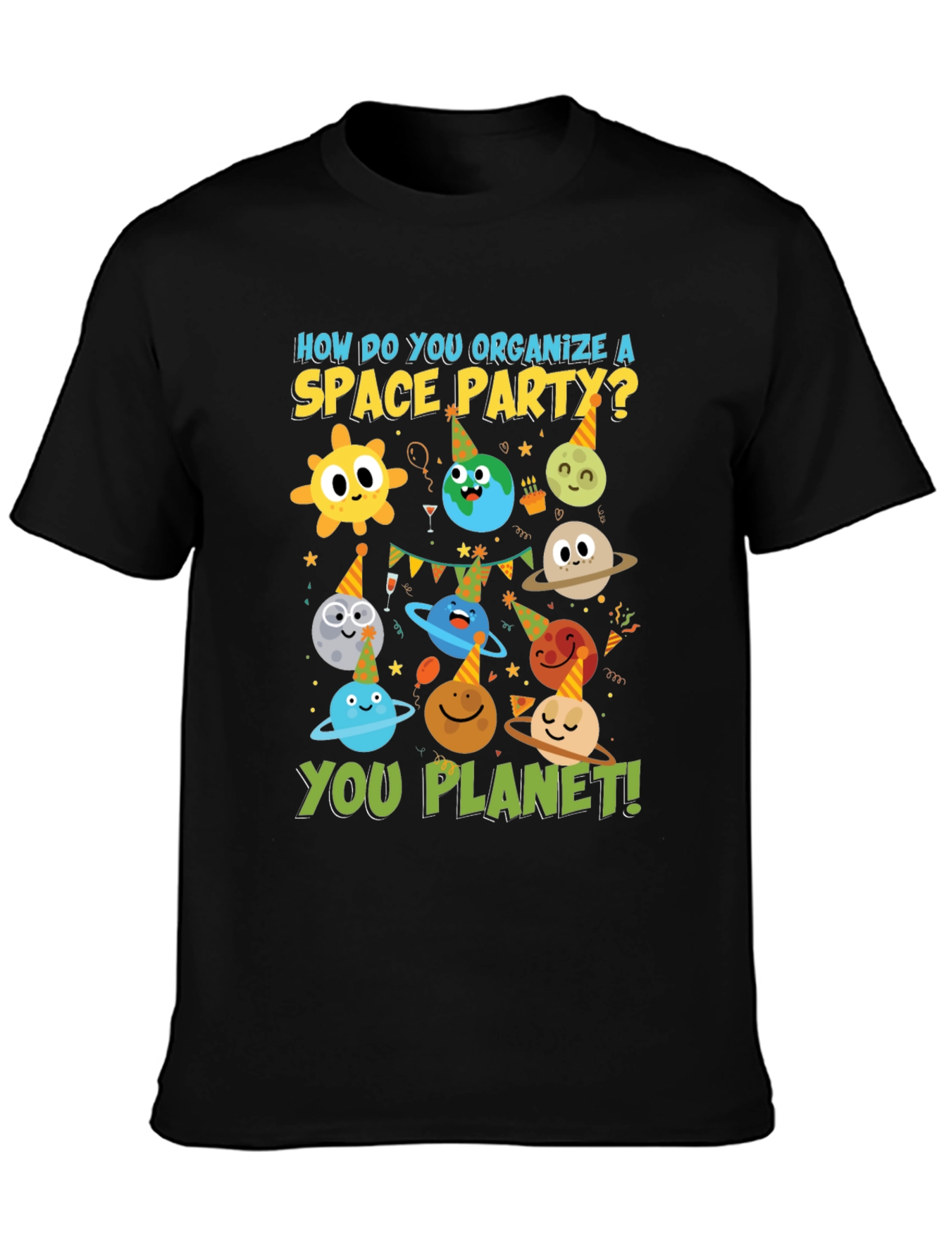 Space Party T-Shirt Funny Planets Tee