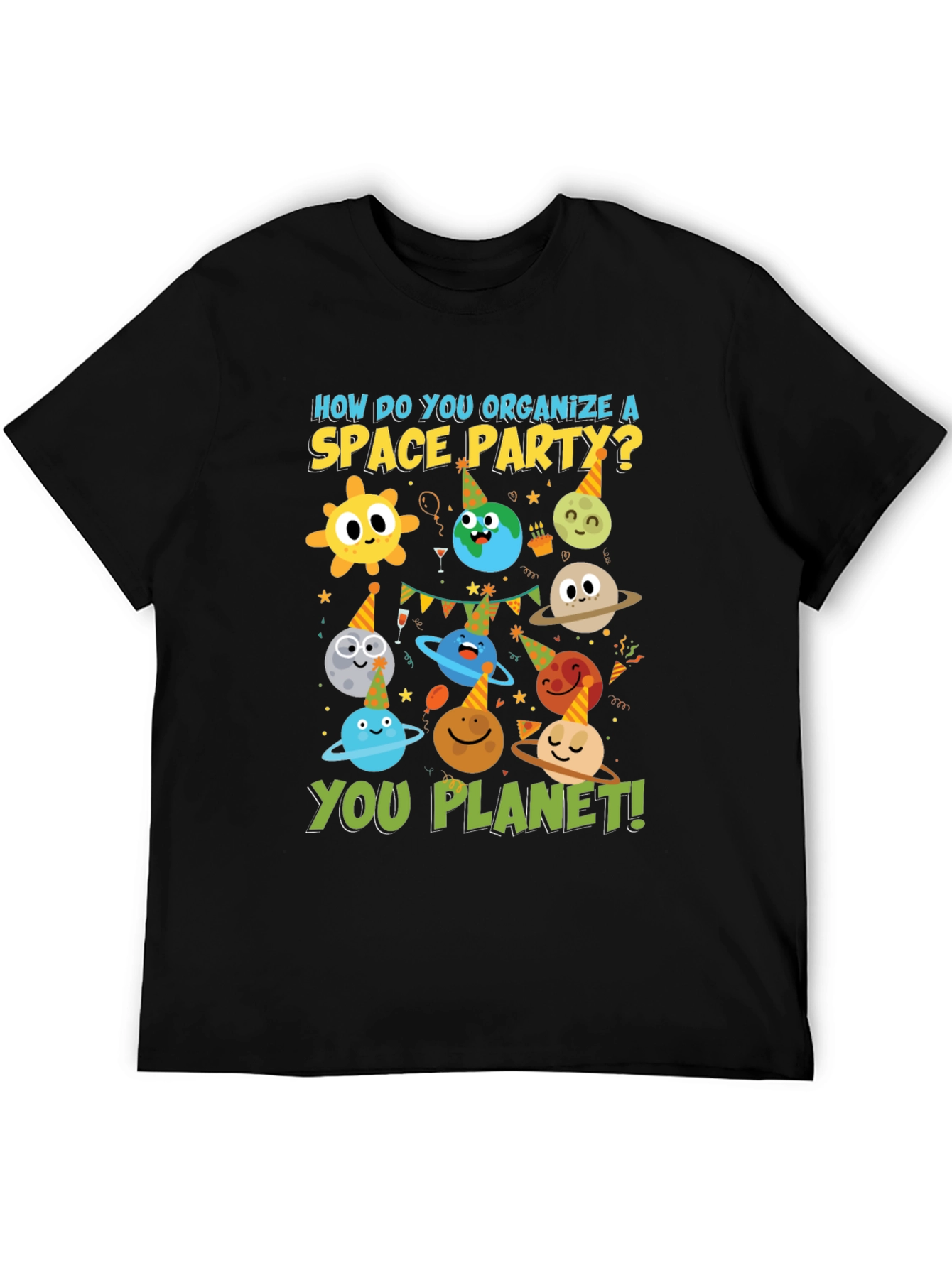 Space Party T-Shirt Funny Planets Tee