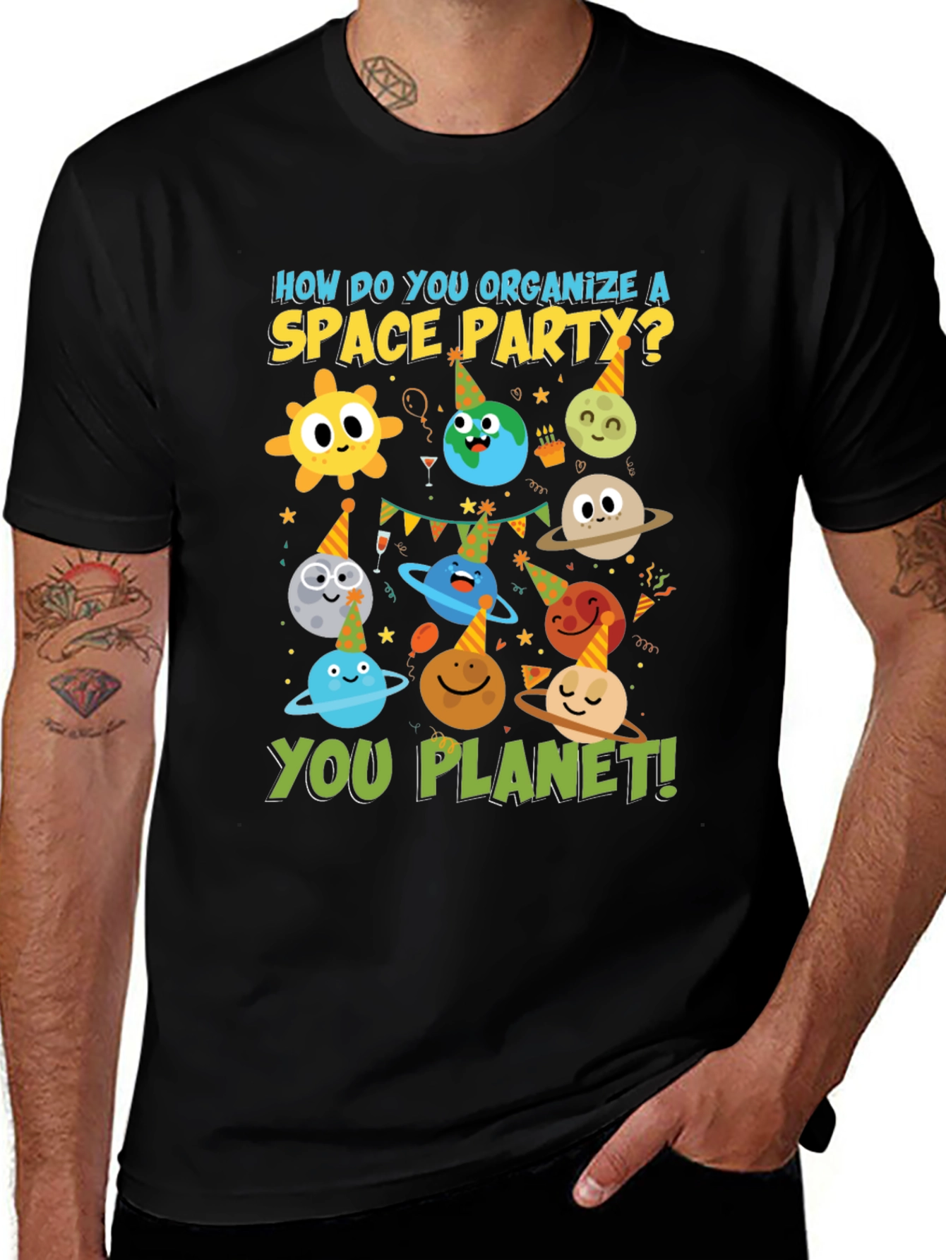 Space Party T-Shirt Funny Planets Tee