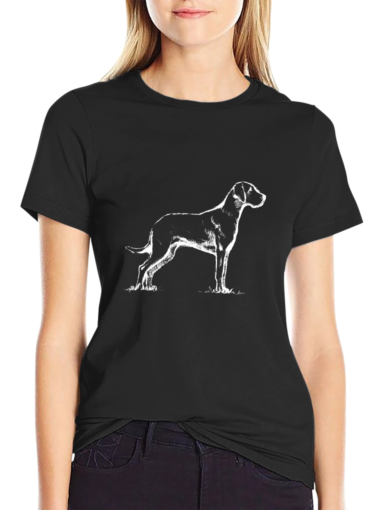 Dog Sketch Black T-Shirt