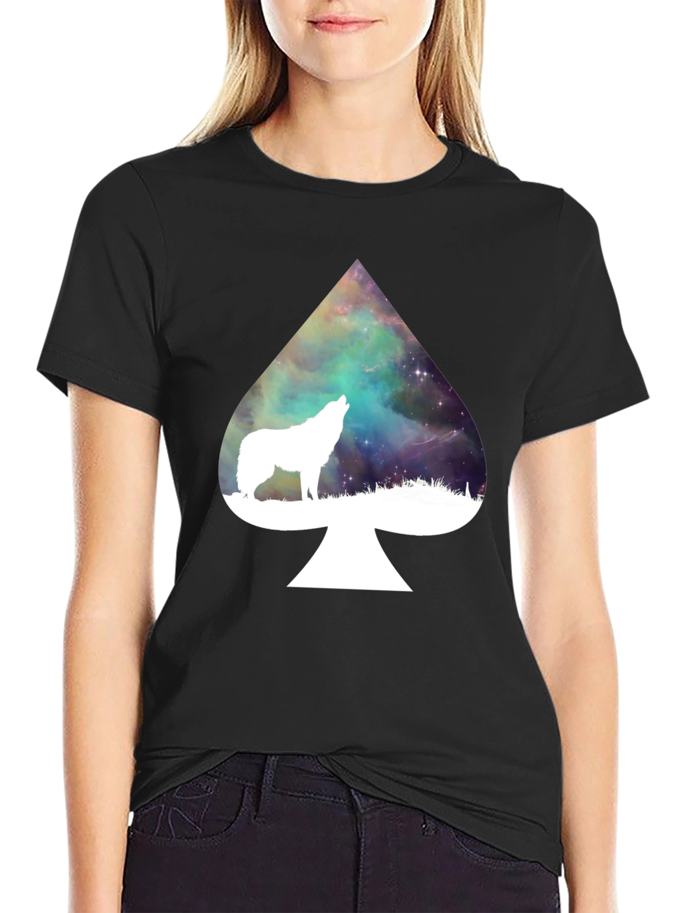 Wolf Spade T-Shirt - Galaxy Design