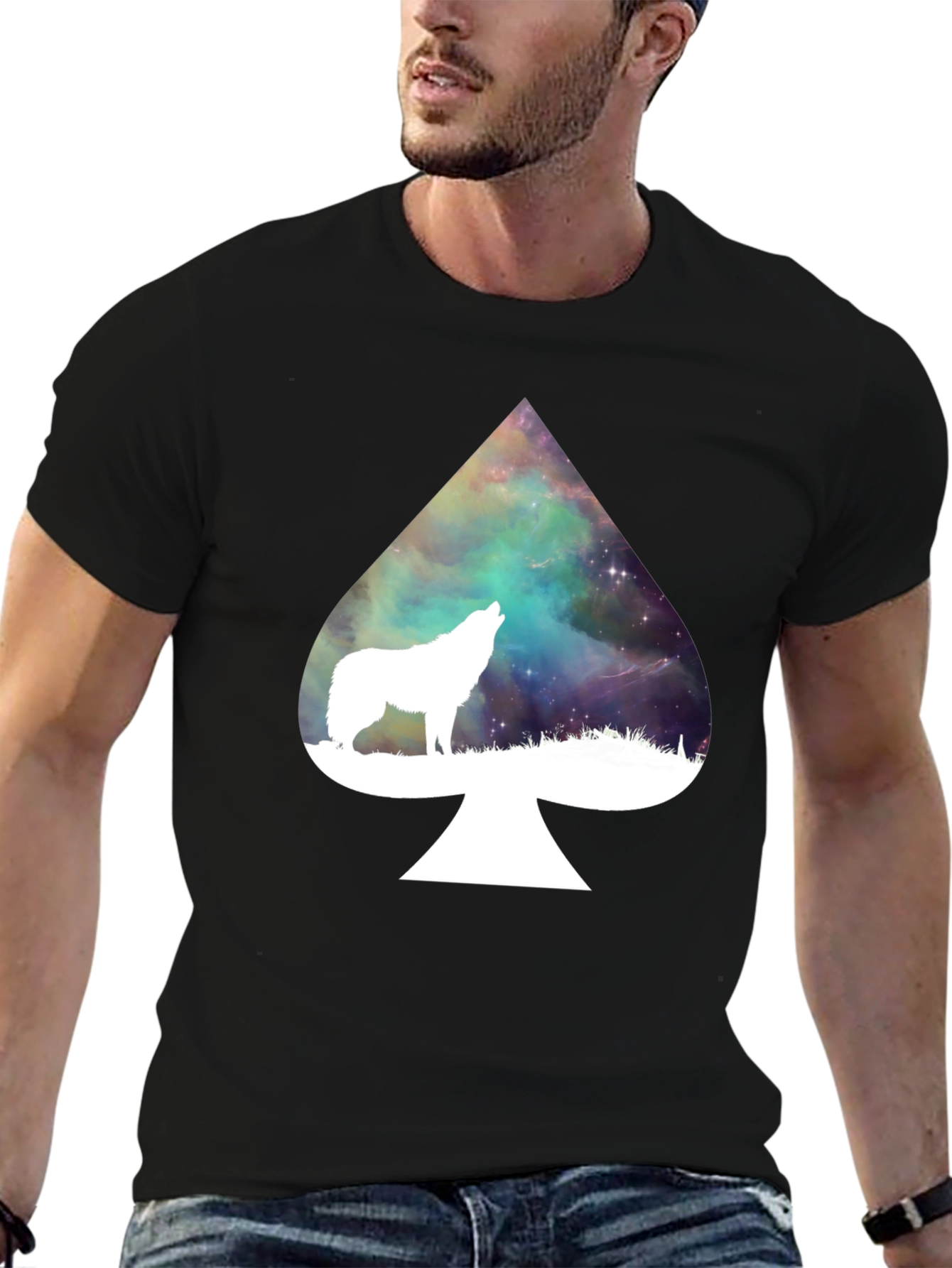 Wolf Spade T-Shirt - Galaxy Design
