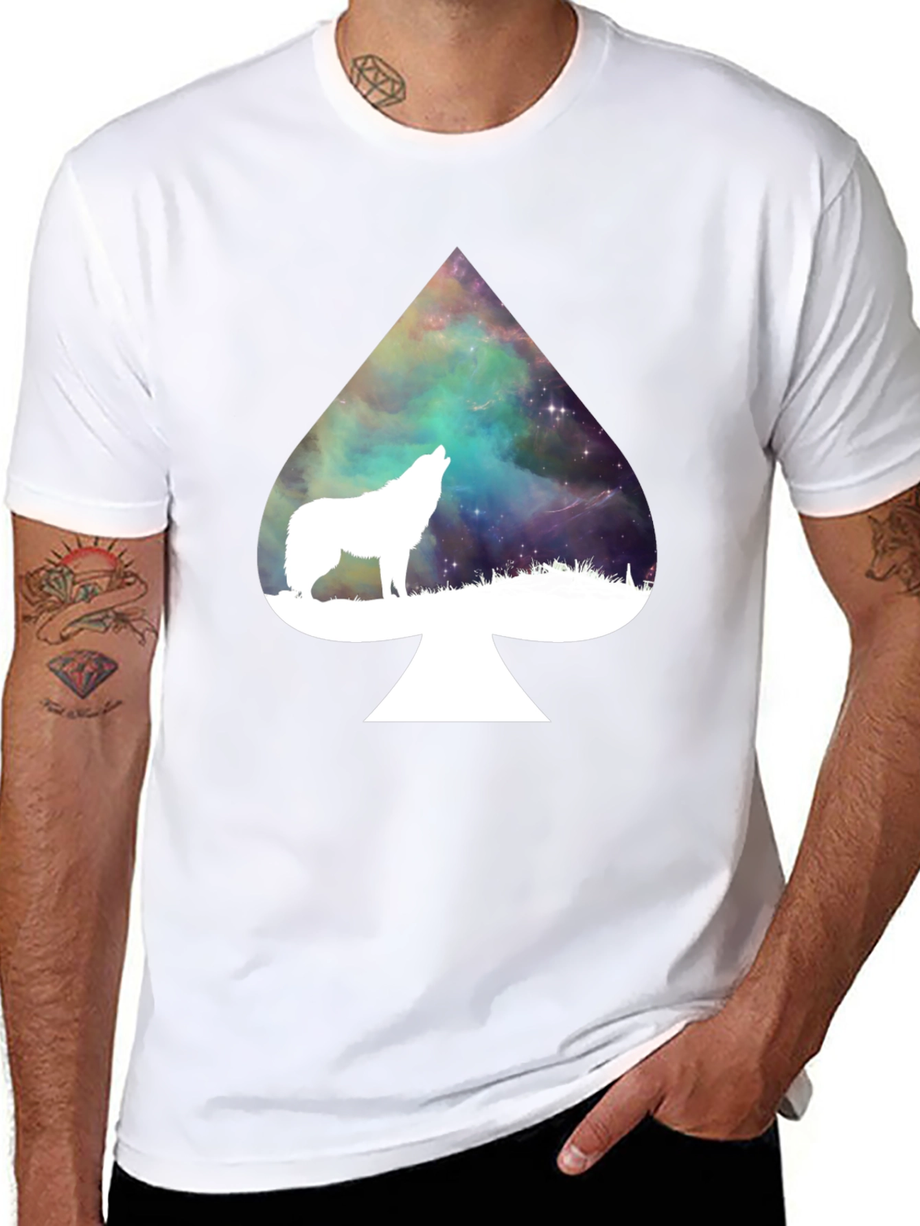 Wolf Spade T-Shirt - Galaxy Design