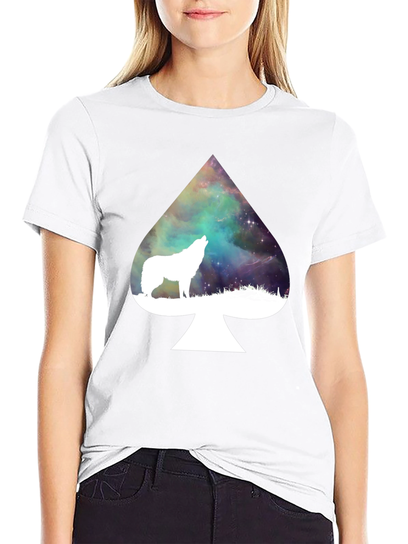 Wolf Spade T-Shirt - Galaxy Design