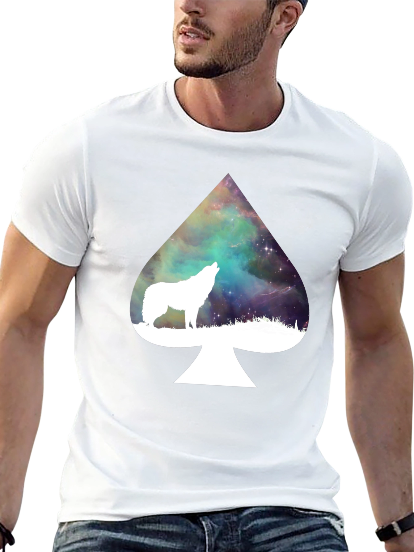 Wolf Spade T-Shirt - Galaxy Design