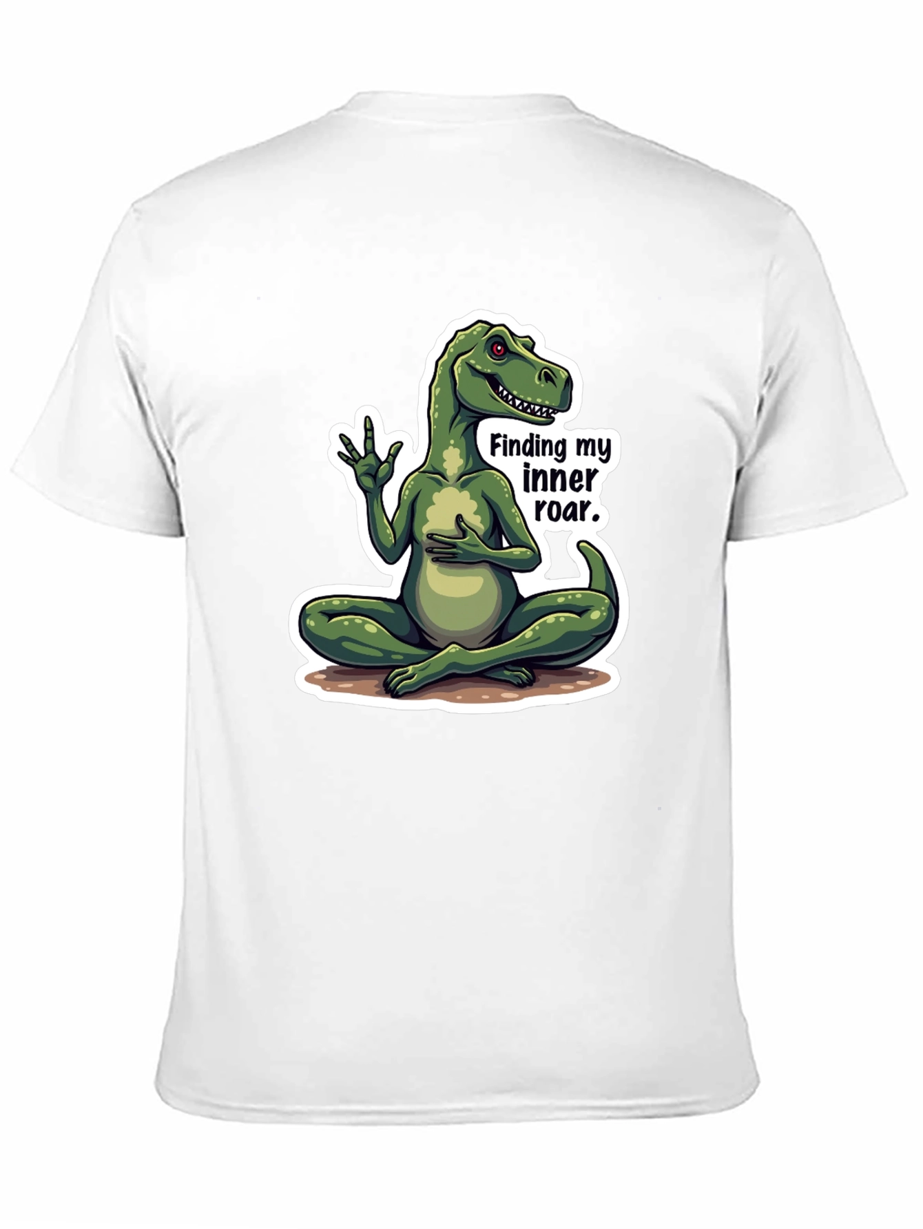 Dino Inner Roar T-Shirt - Meditating Dinosaur Graphic Tee