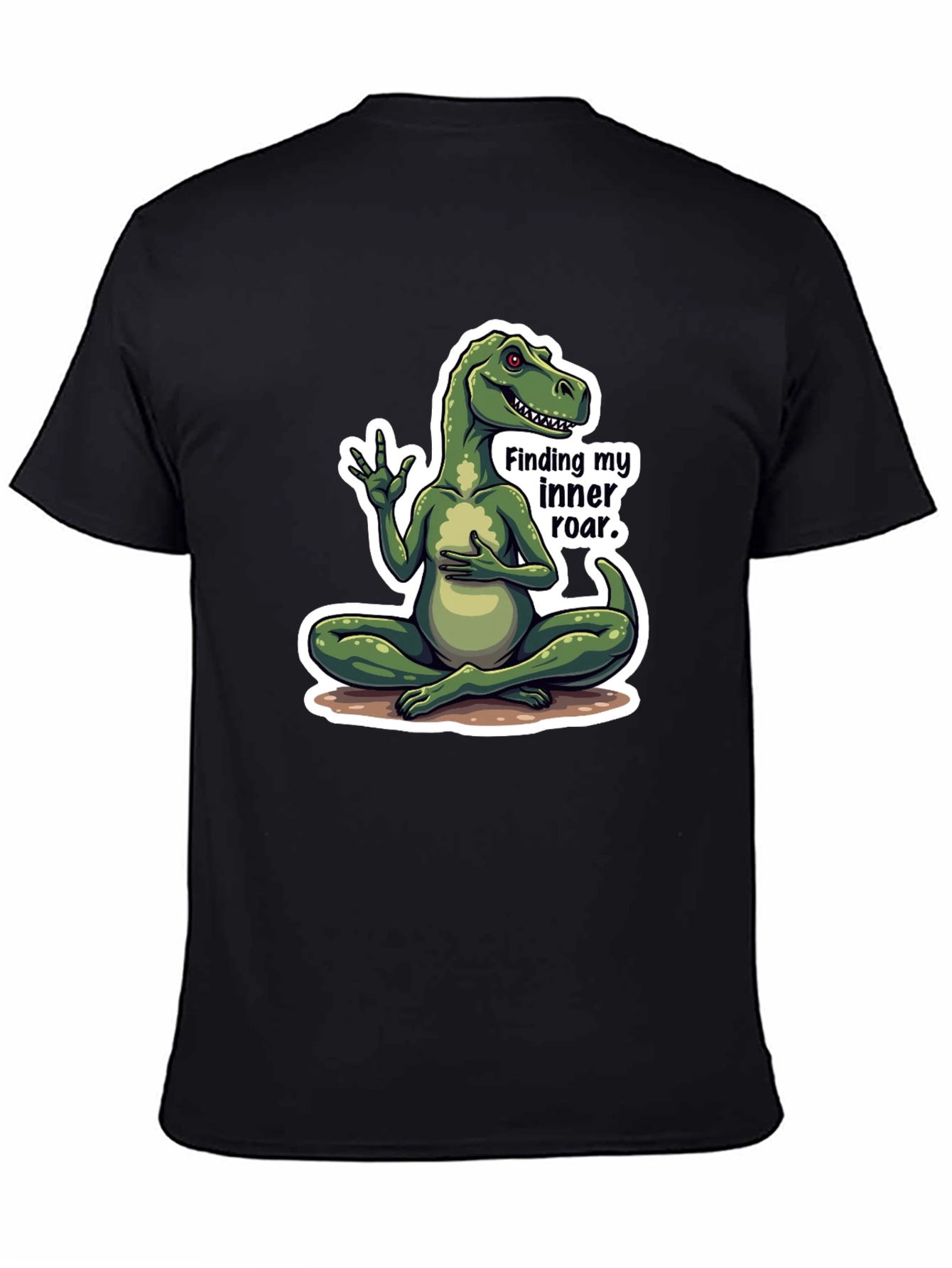 Dino Inner Roar T-Shirt - Meditating Dinosaur Graphic Tee