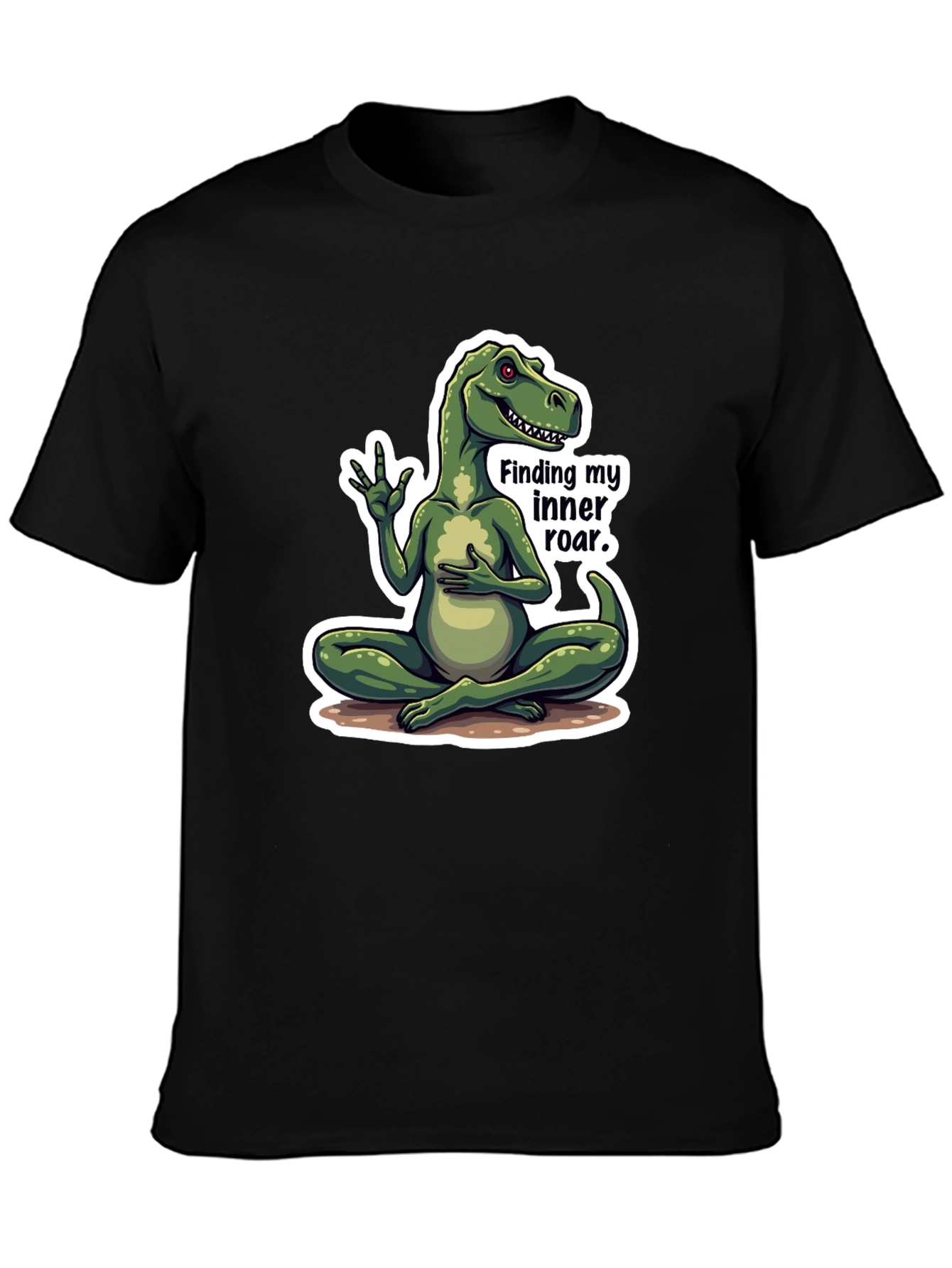 Dino Inner Roar T-Shirt - Meditating Dinosaur Graphic Tee
