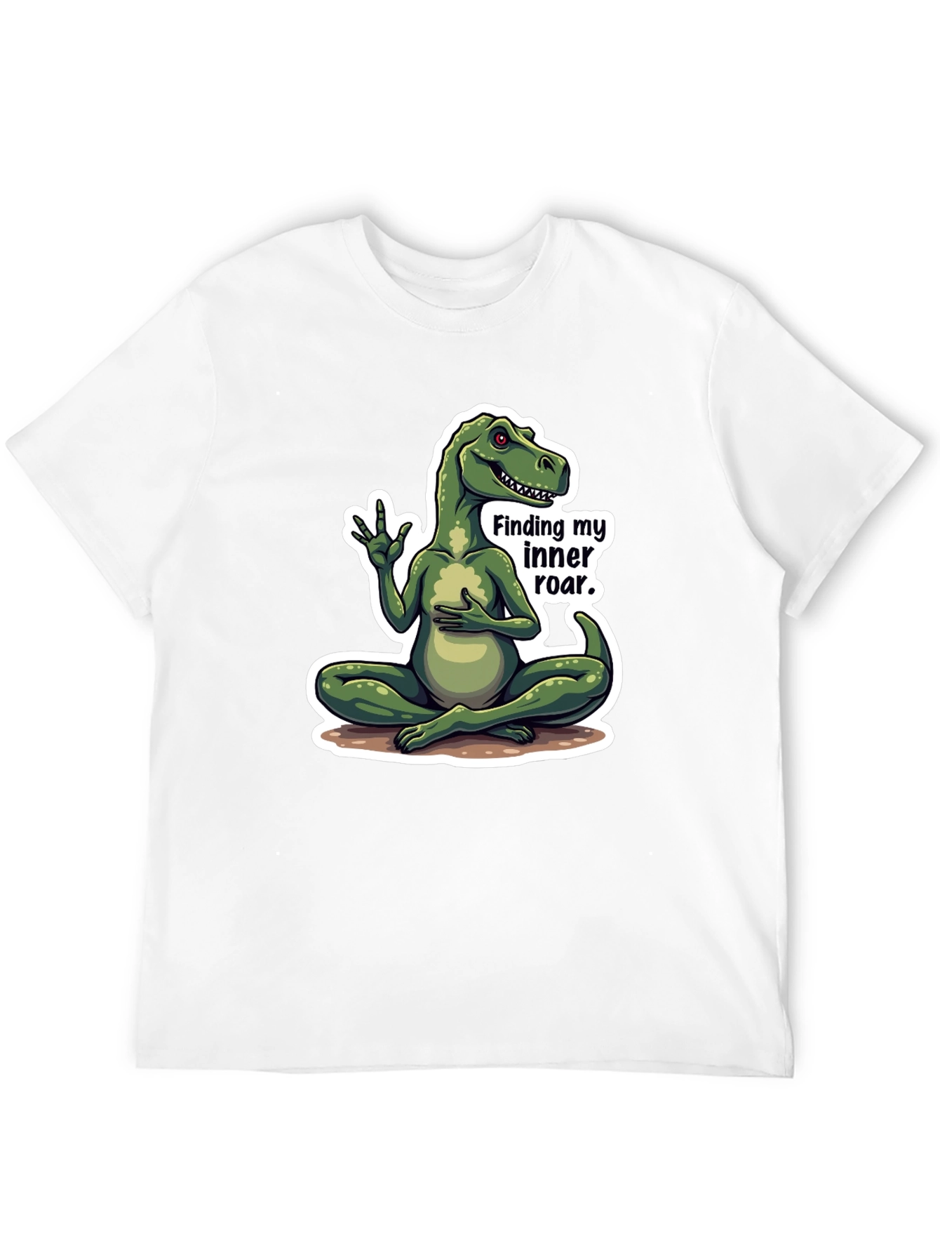 Dino Inner Roar T-Shirt - Meditating Dinosaur Graphic Tee