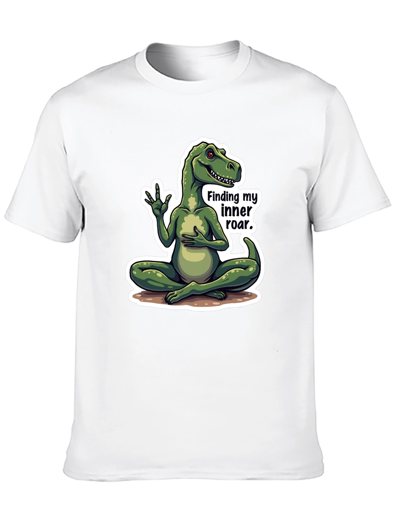 Dino Inner Roar T-Shirt - Meditating Dinosaur Graphic Tee