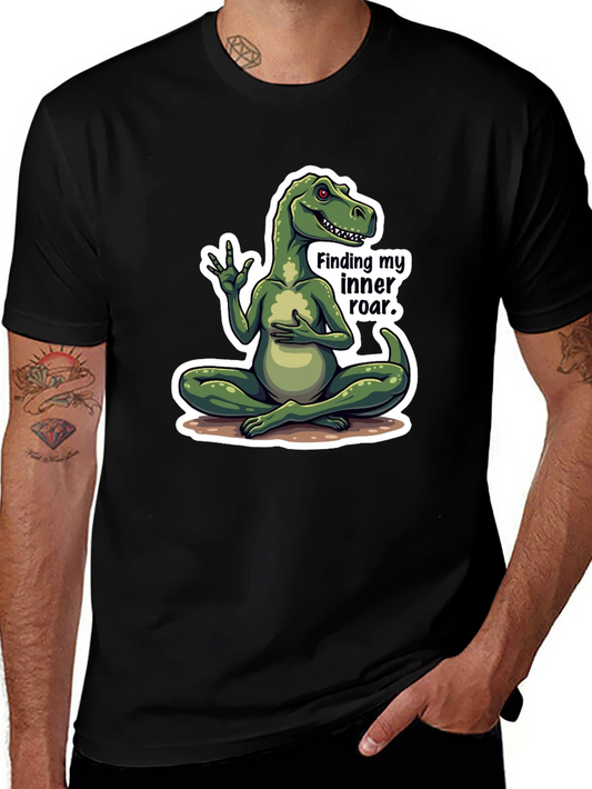Dino Inner Roar T-Shirt - Meditating Dinosaur Graphic Tee