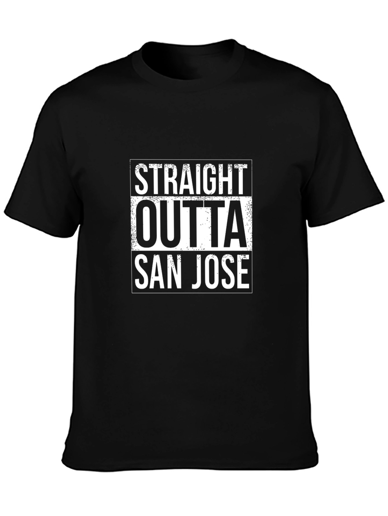 Straight Outta San Jose Black T-Shirt