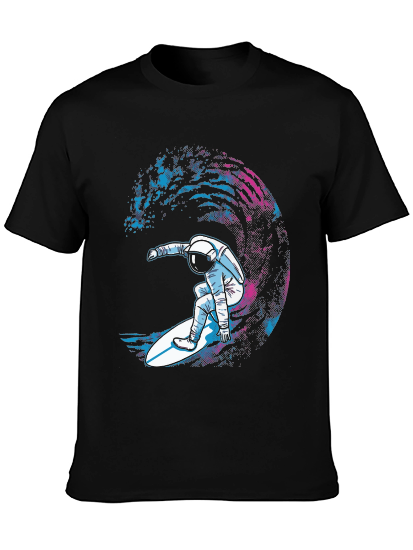 Astronaut Surfer Black T-Shirt