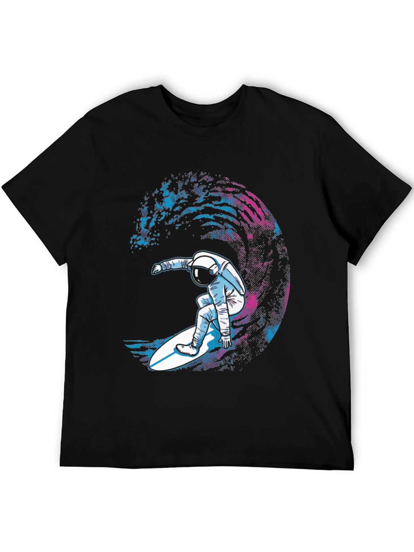 Astronaut Surfer Black T-Shirt