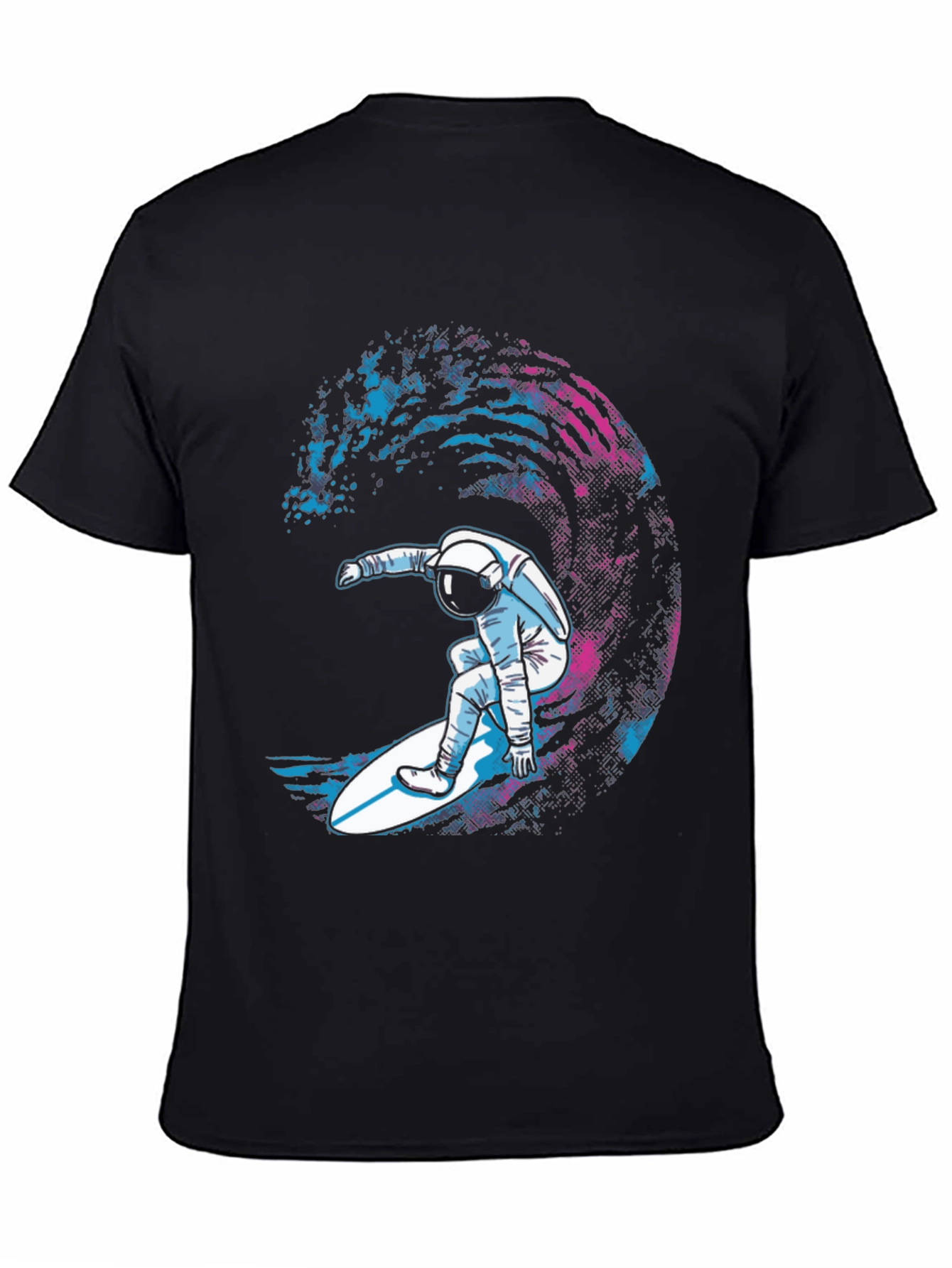 Astronaut Surfer Black T-Shirt