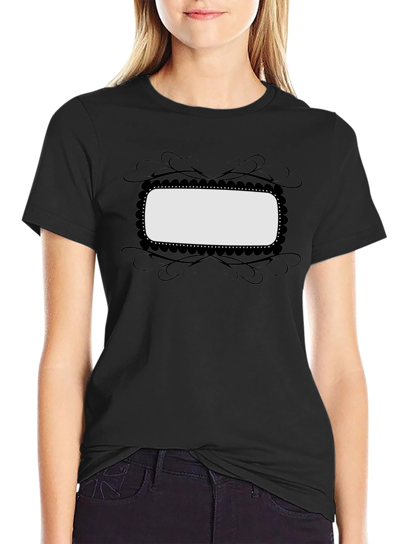 Blank Frame Graphic Tee - Black Casual Shirt